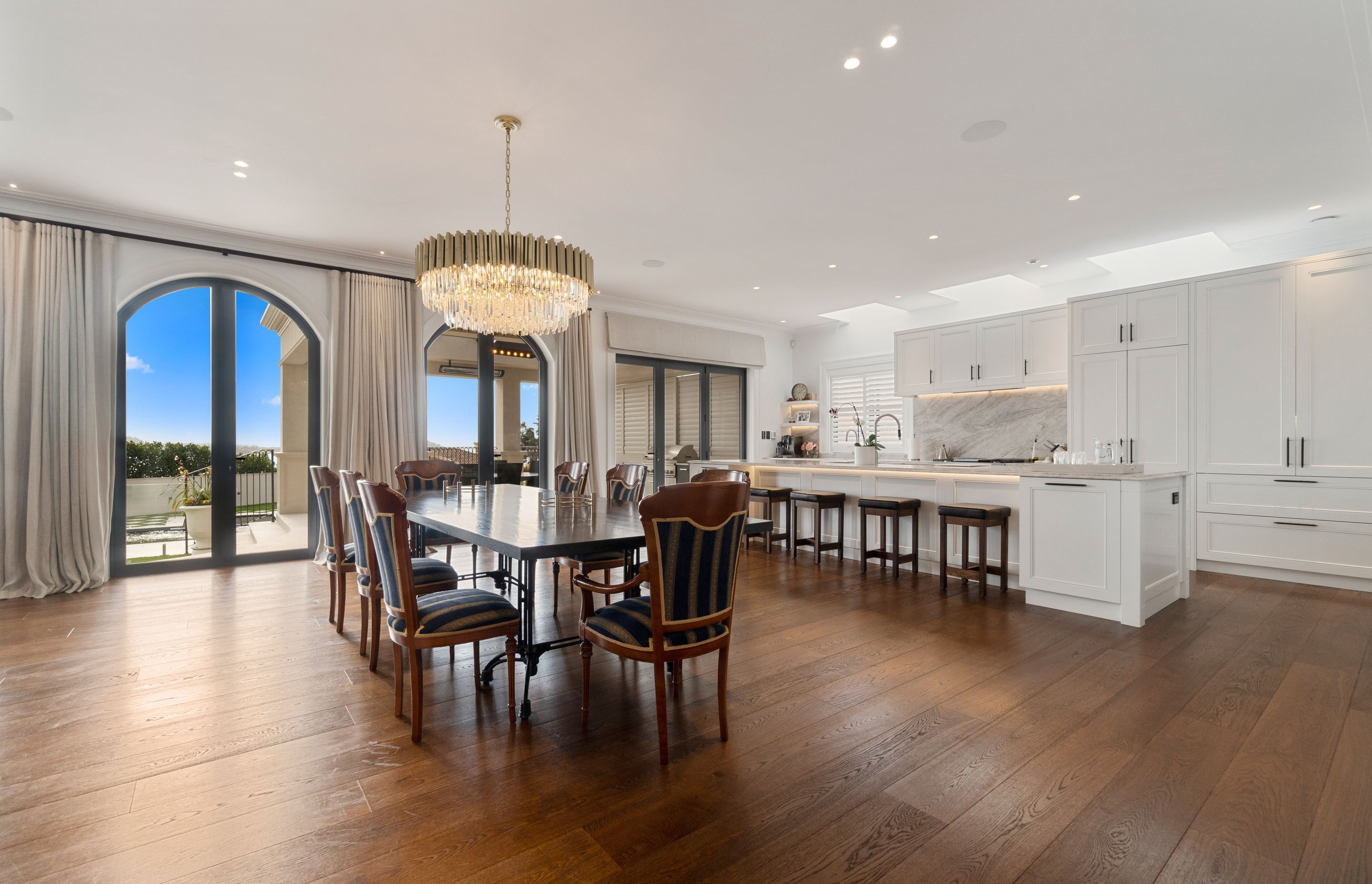 A grand Italianate home built with a glass floor