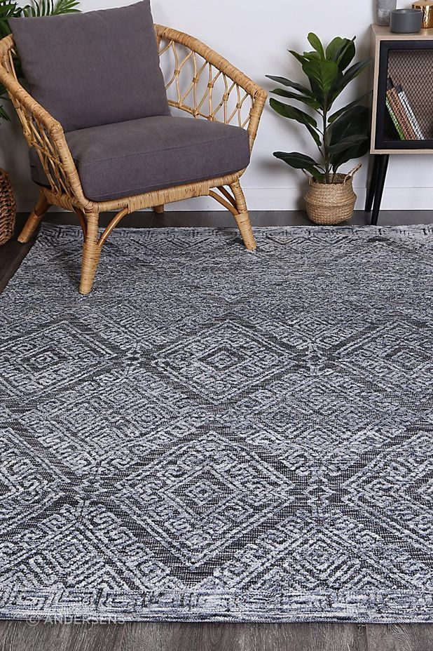 Alayah Diamond Denim Rug from Andersens Floor Coverings