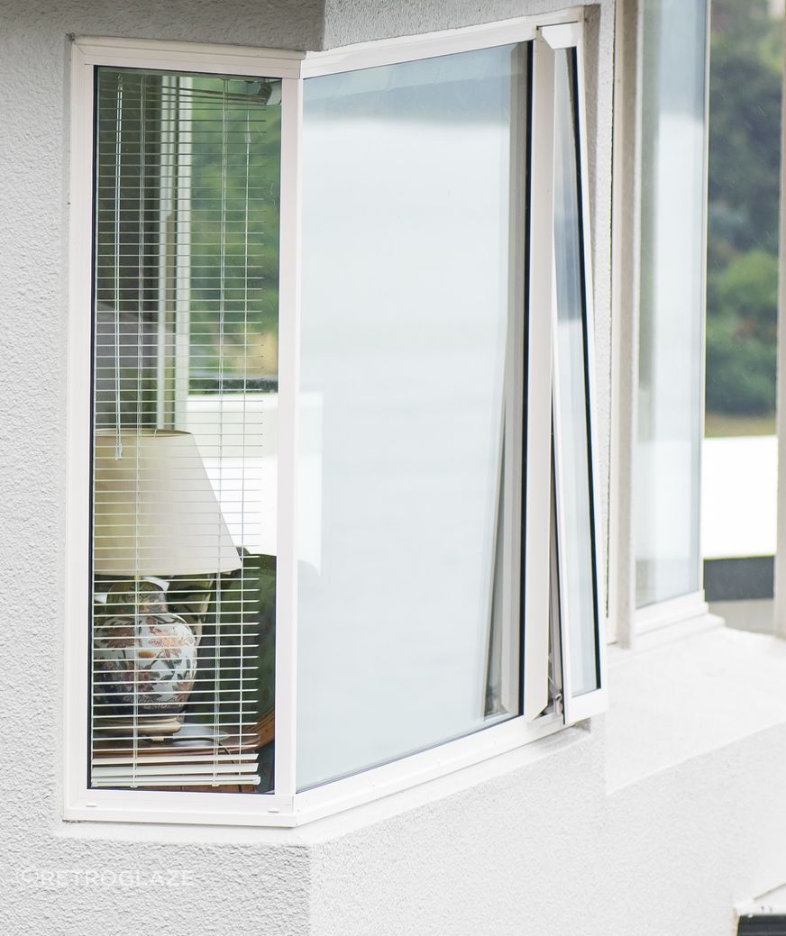 Aluminium Retrofit Double Glazing provides a clean, modern finish.