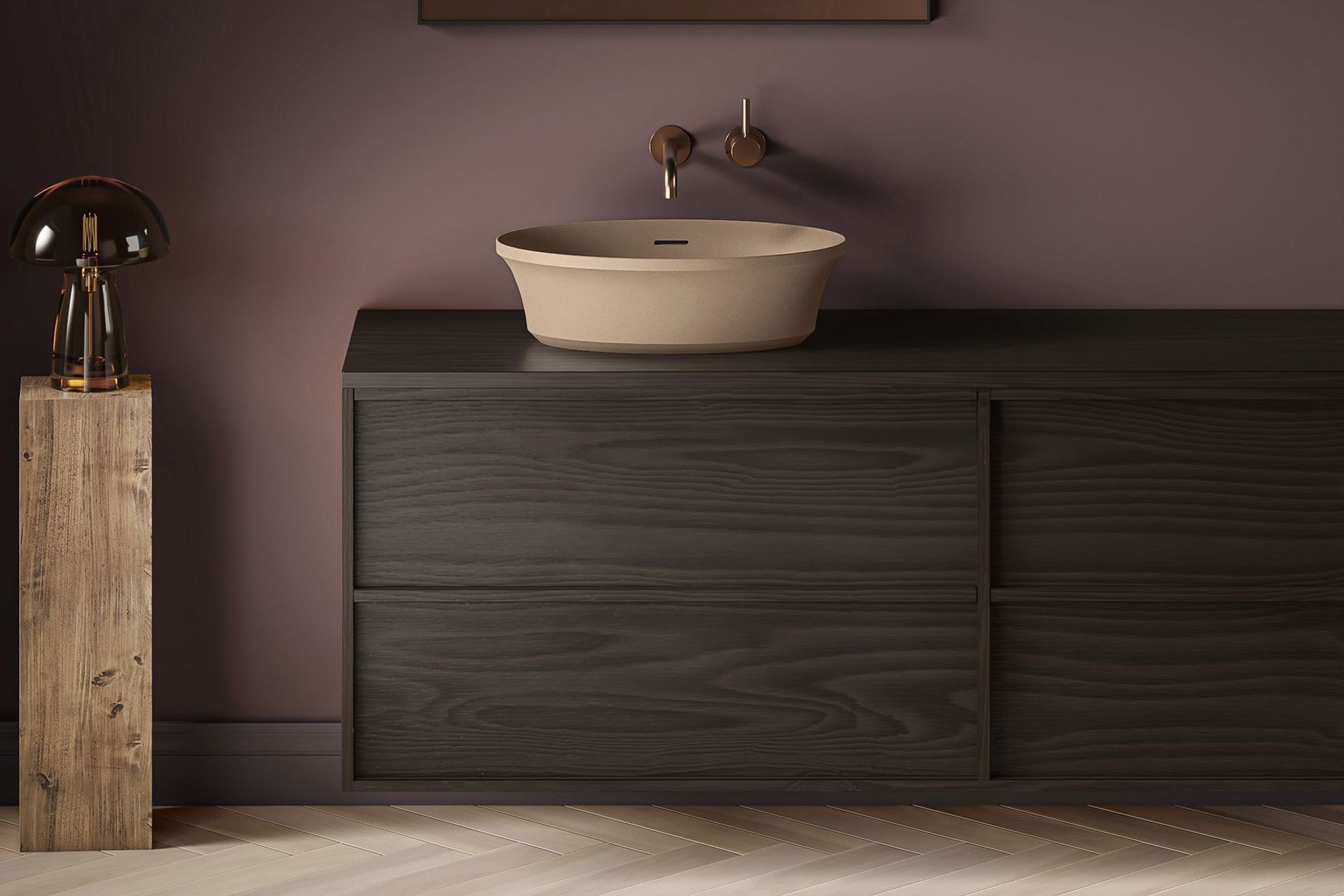 Alma Legno 1500 2 Drawer Vanity in Black Oak