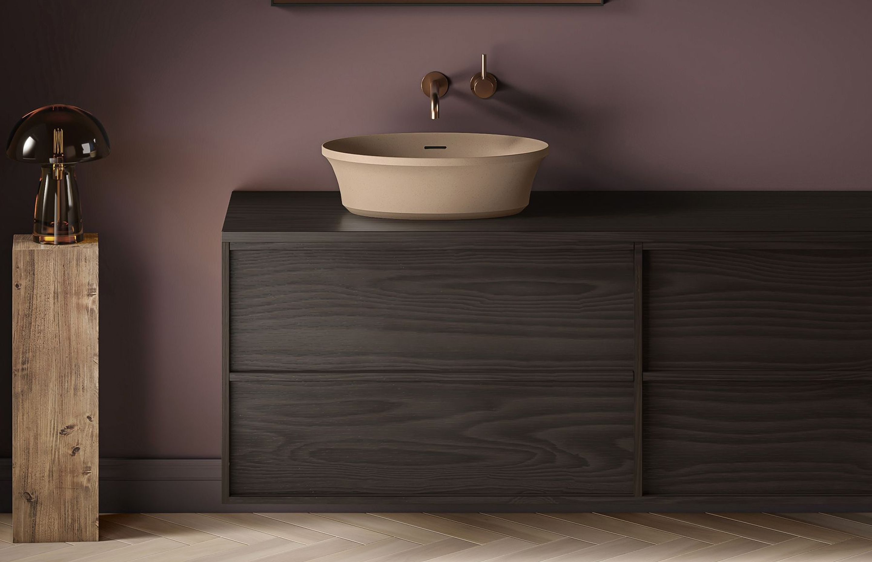 Alma Legno 1500 2 Drawer Vanity in Black Oak