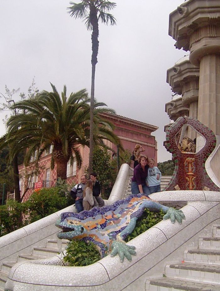 Spanish architect Antoni Gaudí’s mosaic salamander in Barcelona