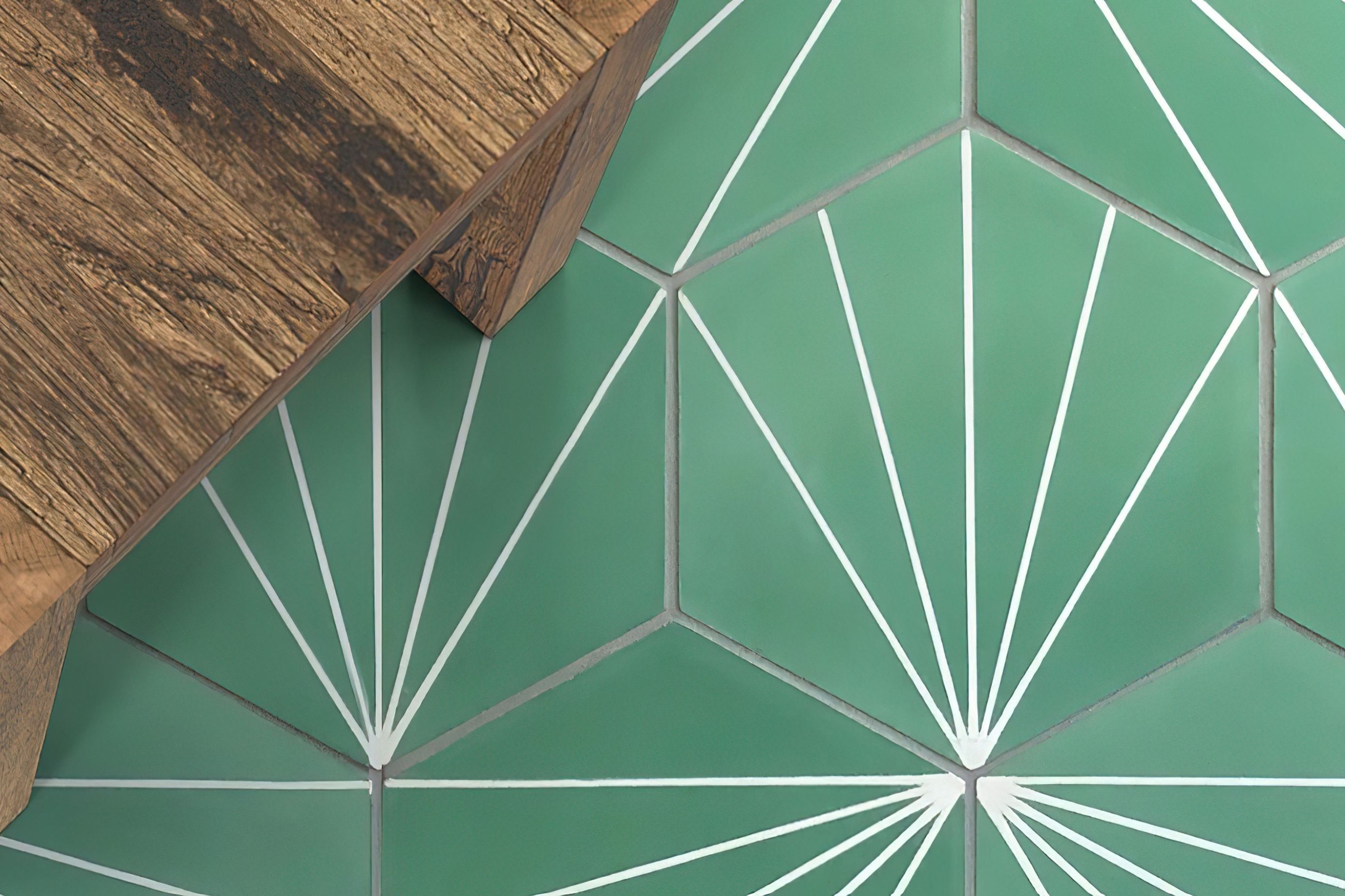 Available in a selection of playful colours, the Argo Concrete collection is an authentic encaustic tile that is suitable for use as a floor and wall finish in the home. These hexagon tile shapes feature a contrasting geometric design that offers a further sense of pattern.