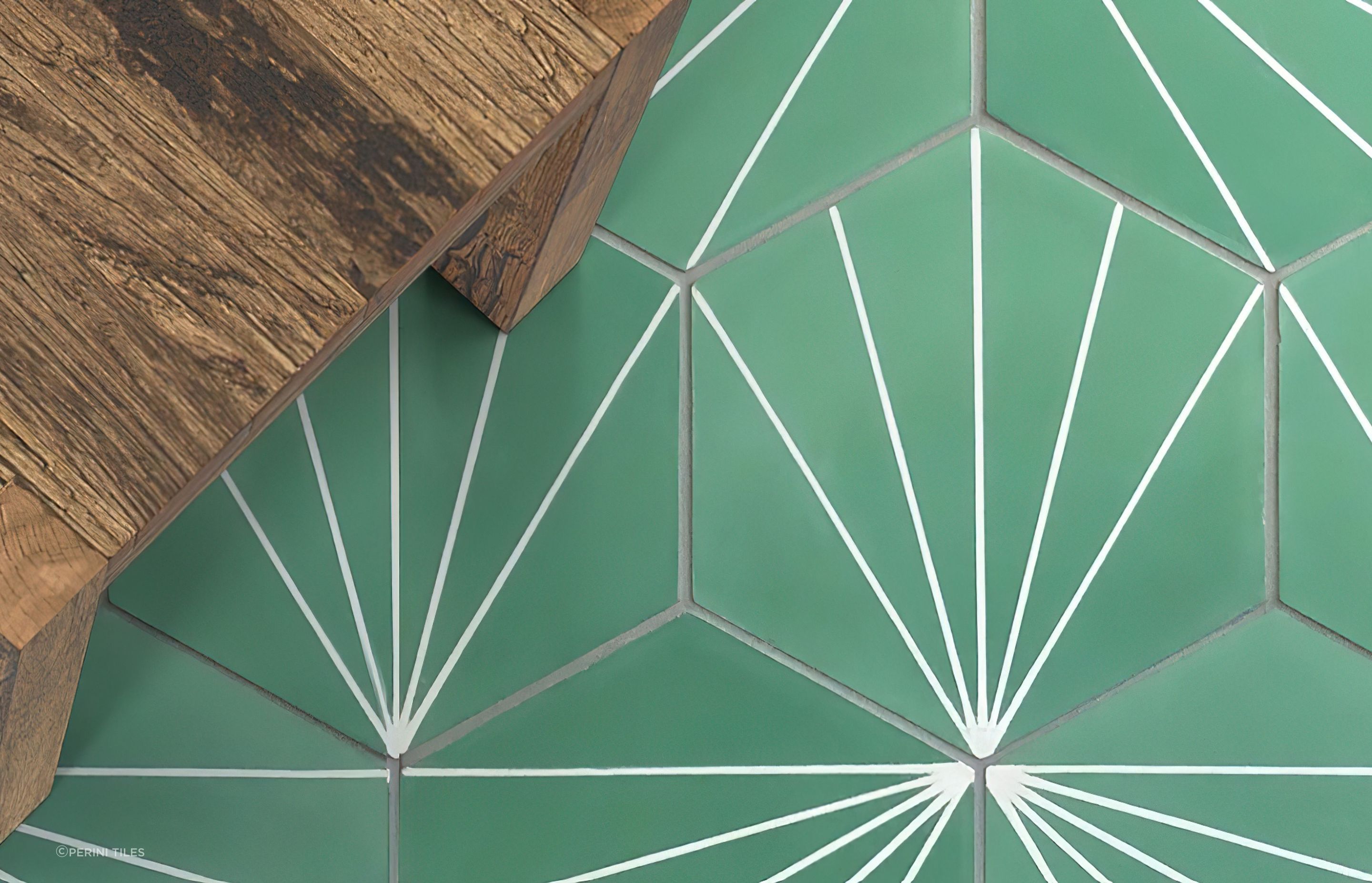 Available in a selection of playful colours, the Argo Concrete collection is an authentic encaustic tile that is suitable for use as a floor and wall finish in the home. These hexagon tile shapes feature a contrasting geometric design that offers a further sense of pattern.