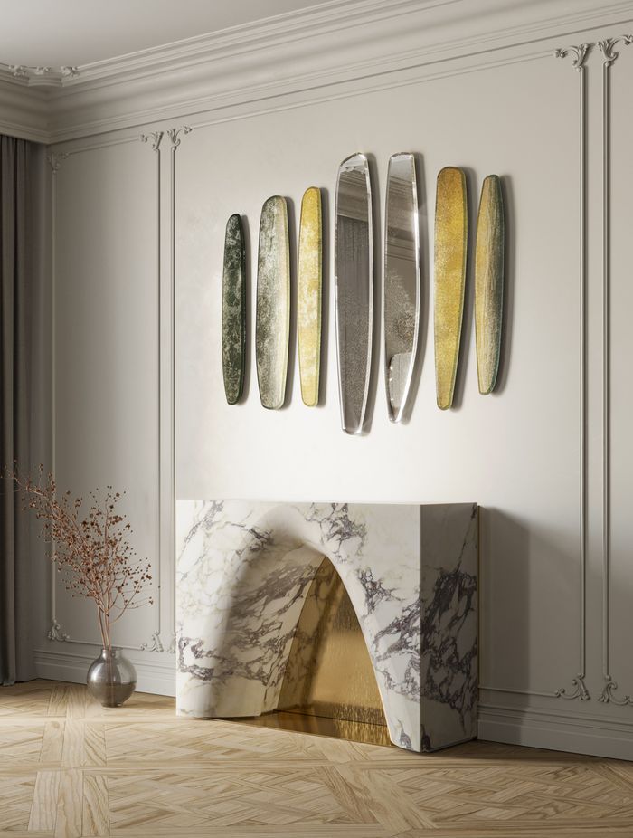 Scorci Verticali mirrors with Etna finishing