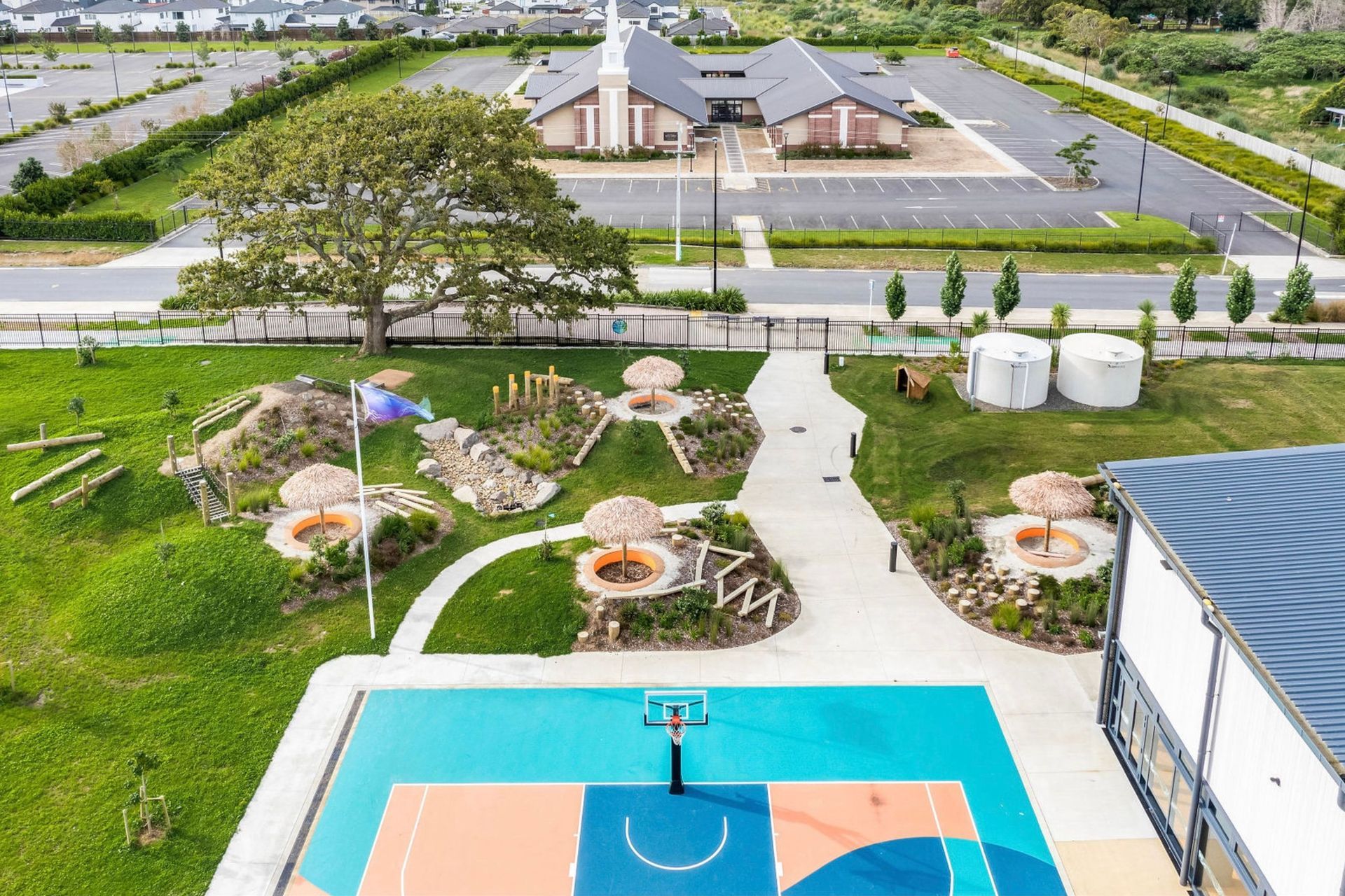 Prior to landscaping, the site had been compacted flat, with no grass or plant life in sight.