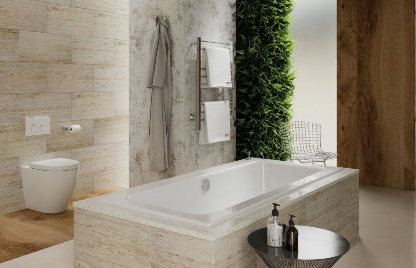 CUBIC 8 Bar 650mm heated towel rail with PTSelect Switch