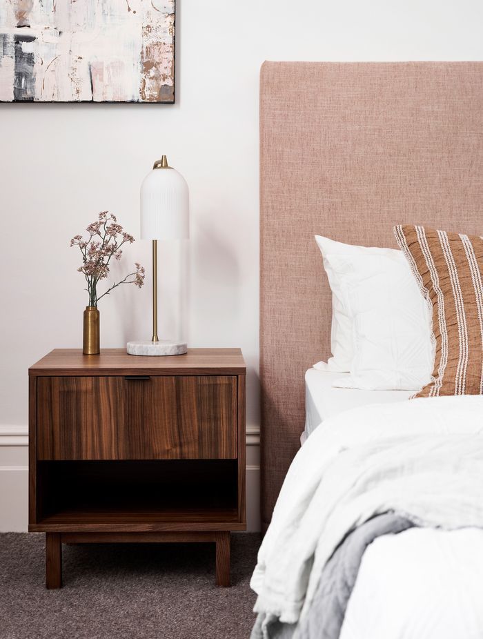 A compact bedside table not only saves on space, but also provides adequate storage and a single or multiple drawers. Featured product: Dream Bedside Unit.