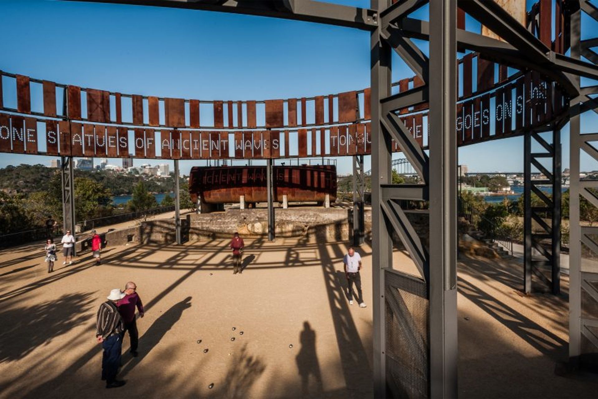 Ballast Point Park has incorporated historical elements. Image McGregor Coxall