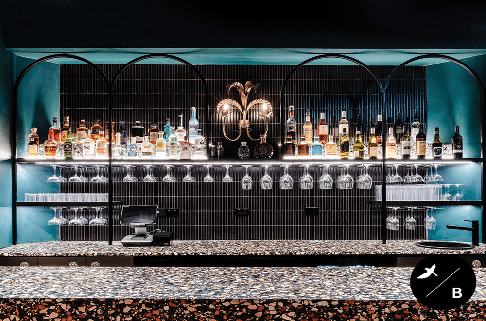 Welcome to '5 Beekman'! This stylish bar is adequately named after 5 Beekman Street, a building in the Financial District of Manhattan in New York City. Interior Design & Furniture Curation: Birdblack Design. Builder: Big Island Construction. Photography: Better Together Photography Co.