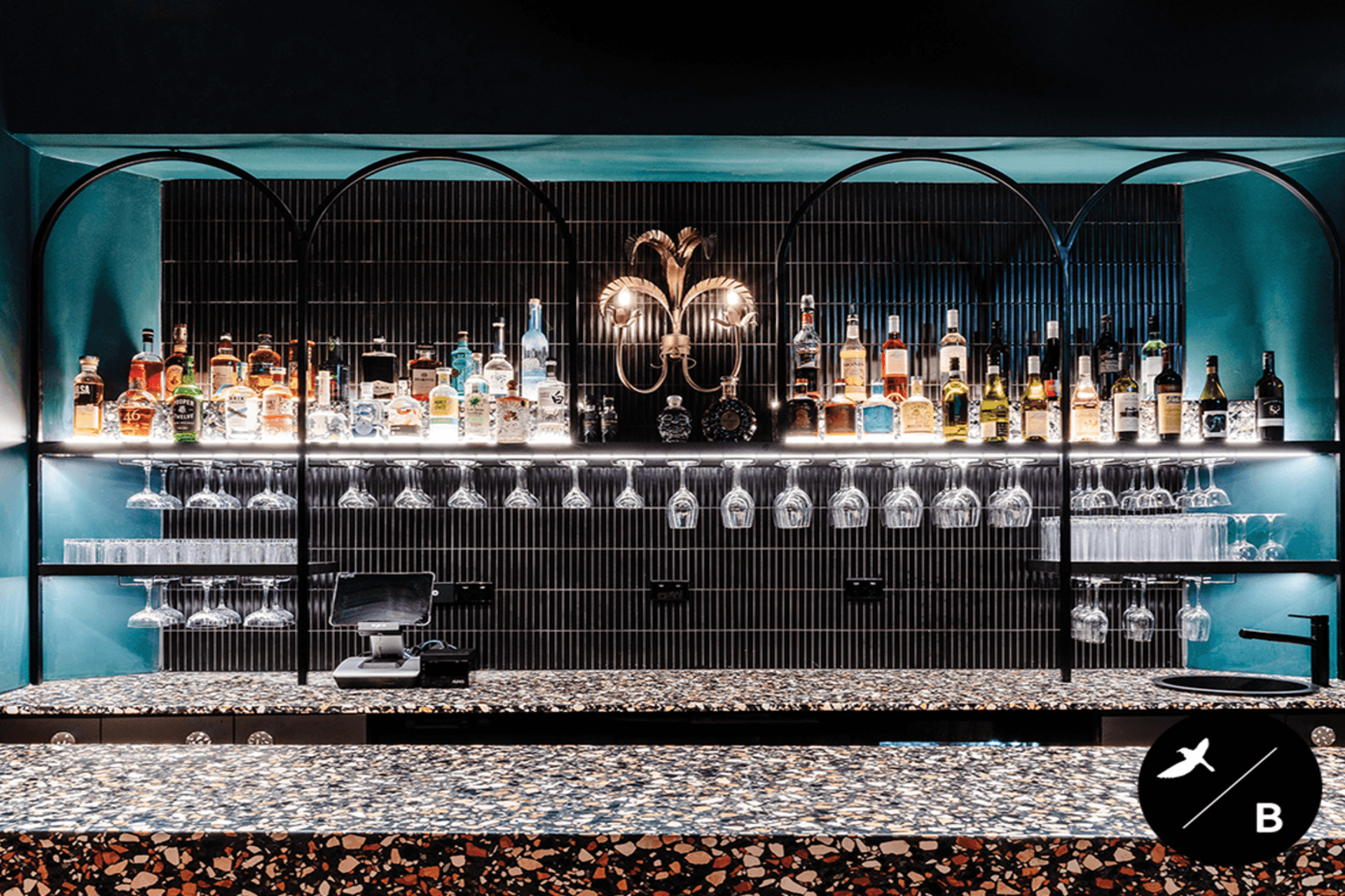 Welcome to '5 Beekman'! This stylish bar is adequately named after 5 Beekman Street, a building in the Financial District of Manhattan in New York City. Interior Design & Furniture Curation: Birdblack Design. Builder: Big Island Construction. Photography: Better Together Photography Co.