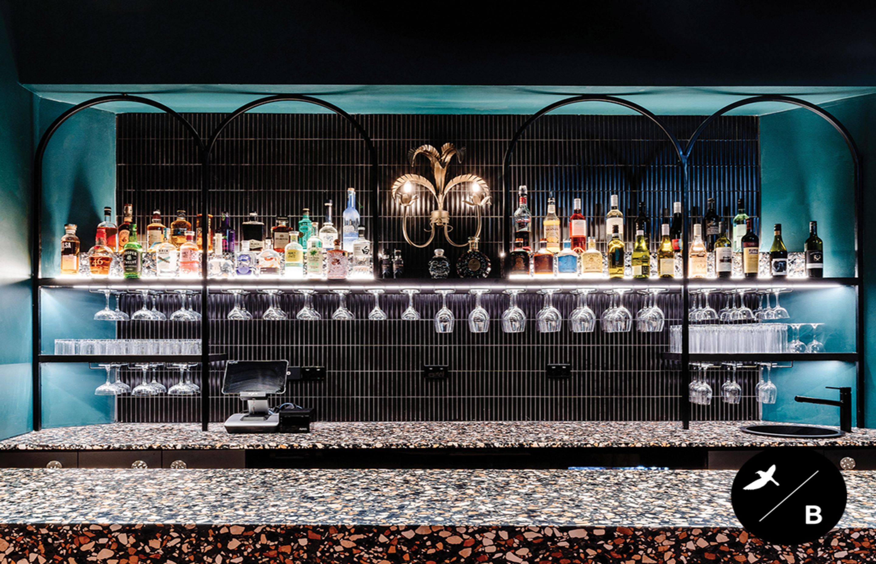 Welcome to '5 Beekman'! This stylish bar is adequately named after 5 Beekman Street, a building in the Financial District of Manhattan in New York City. Interior Design & Furniture Curation: Birdblack Design. Builder: Big Island Construction. Photography: Better Together Photography Co.