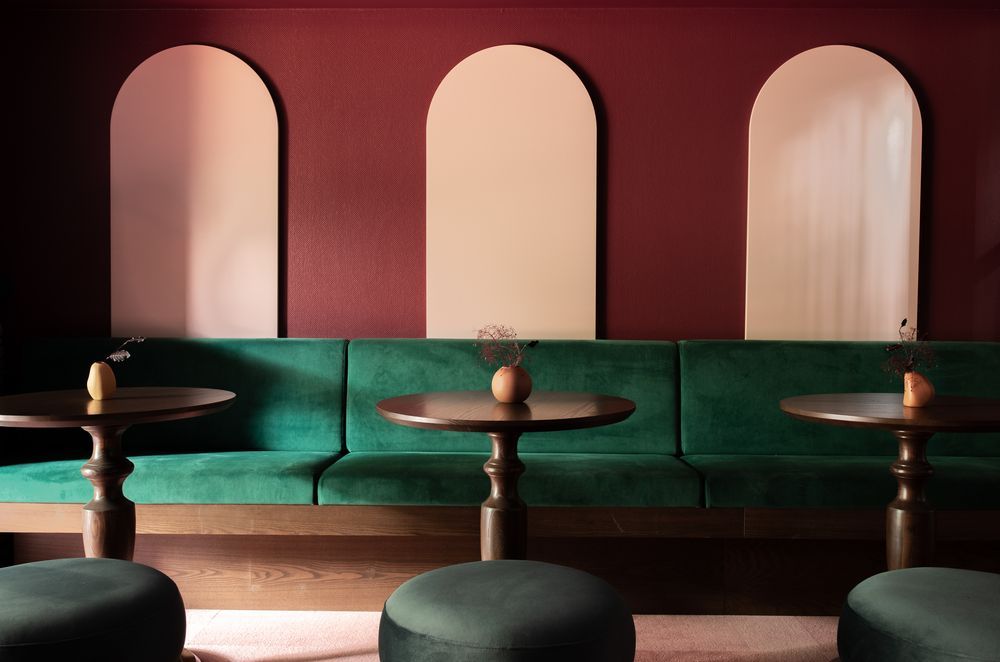 The Dulux Colour Awards 2021 NZ Grand Prix winner - Undercurrent with Central Hotel by Naumi Hotels. Designer: Olivia McFarlane, Undercurrent. Photographer: Tim Pierce, Two Bearded Men. Hotel Bar.