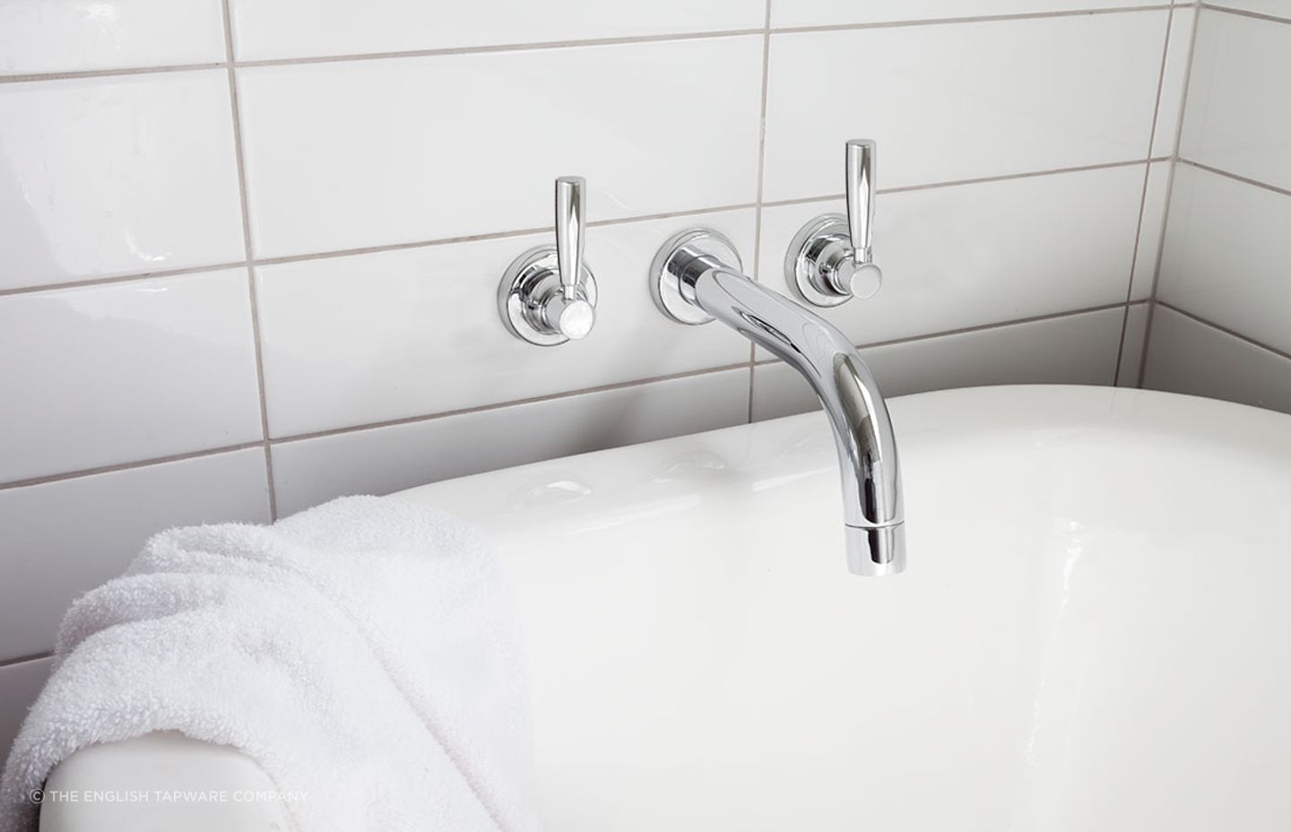 Perrin &amp; Rowe Contemporary Bath Set with Tube Spout in classic chrome