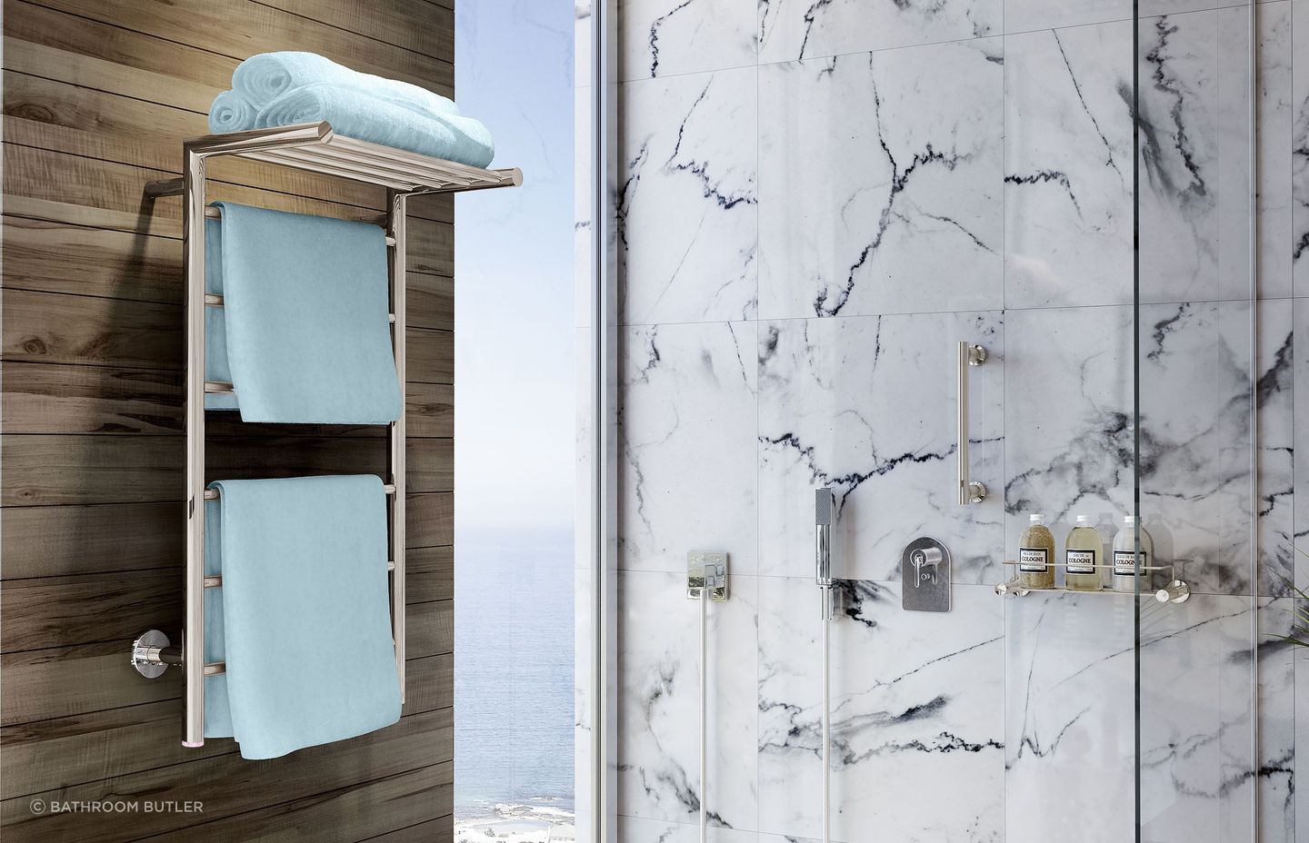 Edge 10 bar 500mm Polished Heated Towel rail