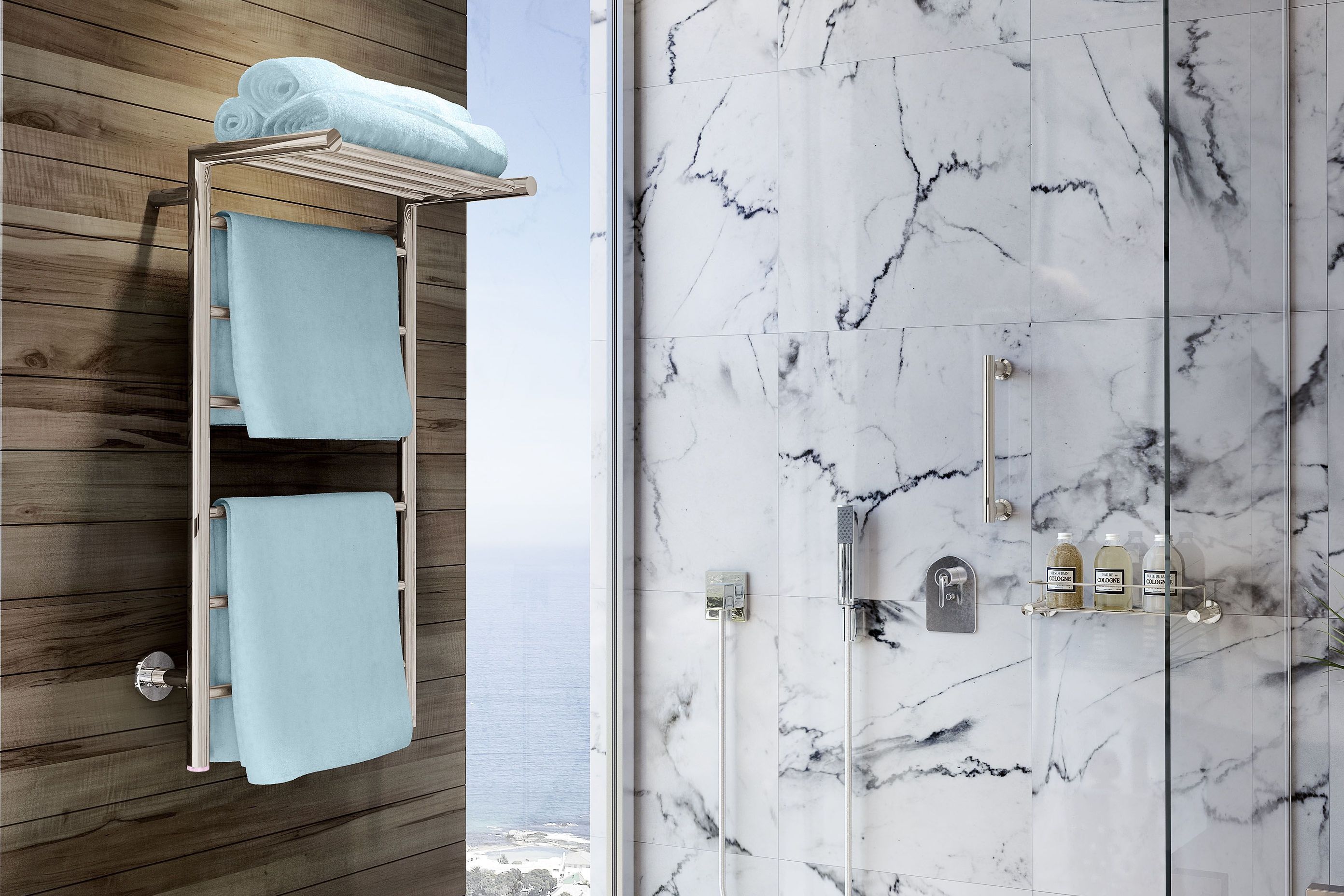 Edge 10 bar 500mm Polished Heated Towel rail