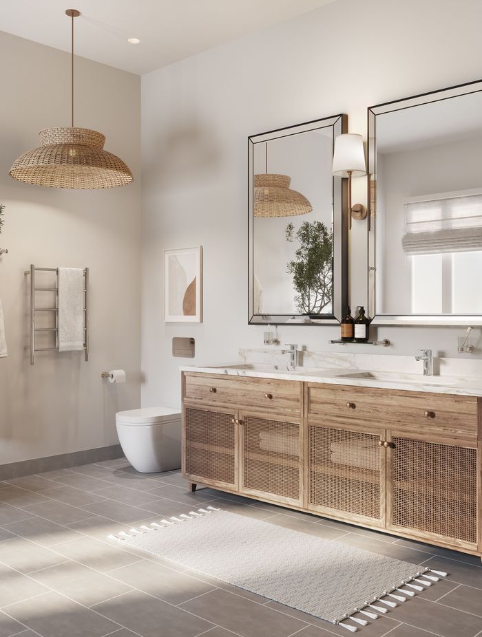 Bathroom Butler Polished 4600 Bathroom Accessories & NATURAL 5 bar Heated Towel Rail