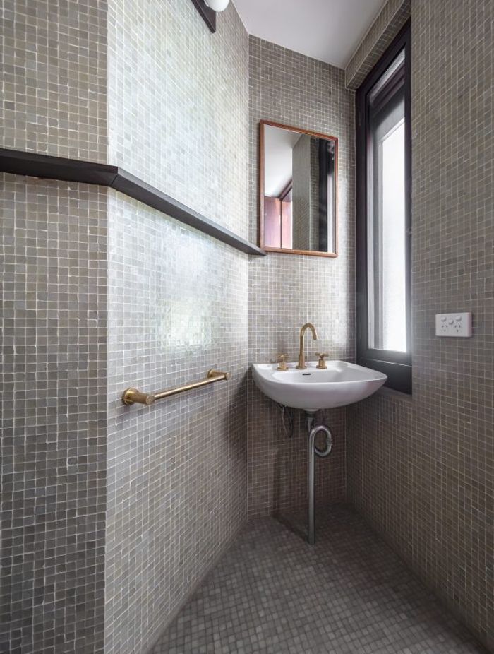 Our clients loved the mosaic tiles in the bathroom. Image Murray Fredericks