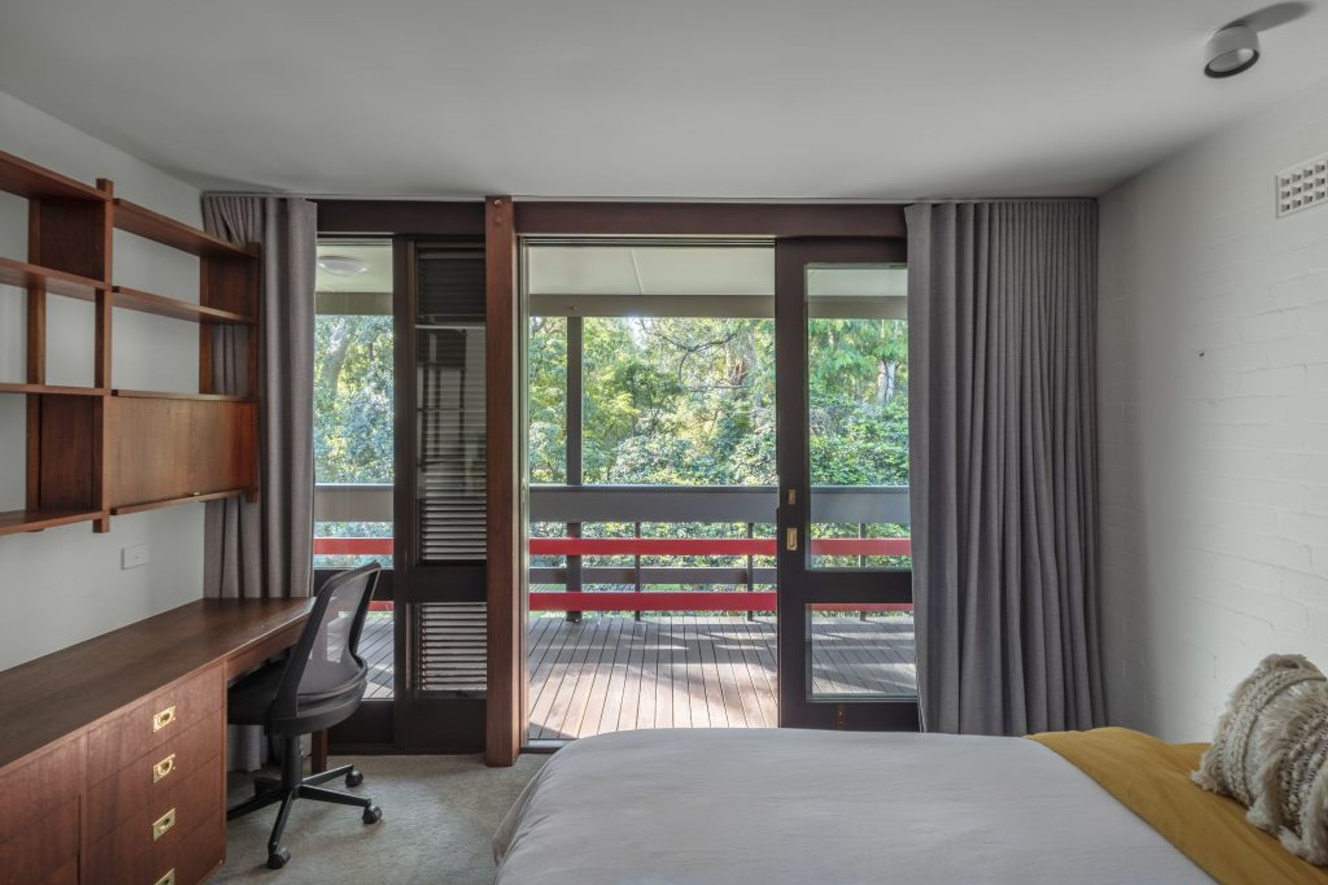We restored a desk and cupboards in one of the bedrooms. Image Murray Fredericks