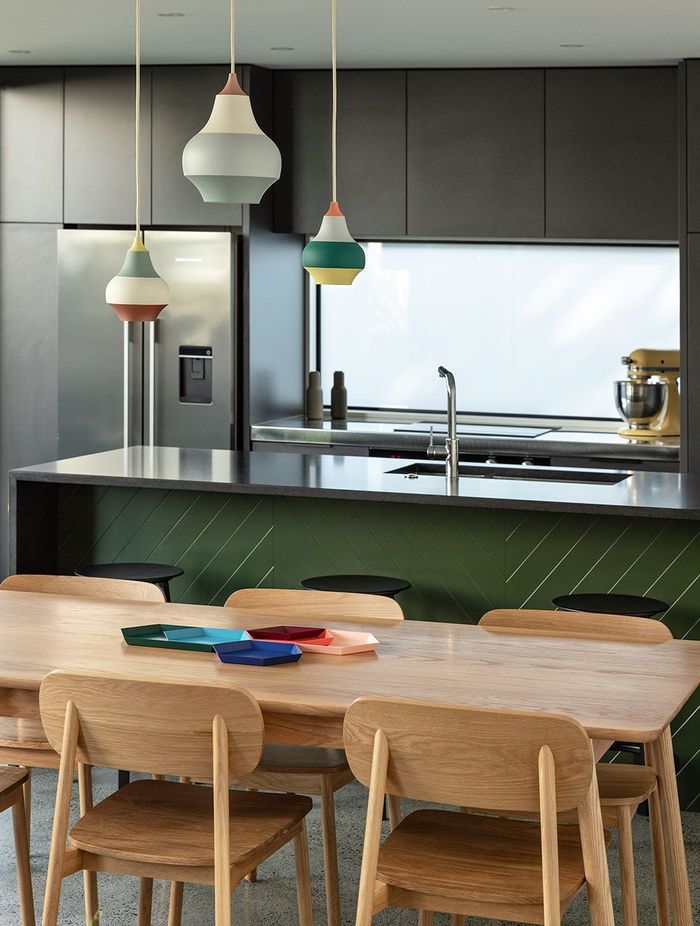 A 'seaweed green' island is a nod to Auckland's coastal location on the isthmus.