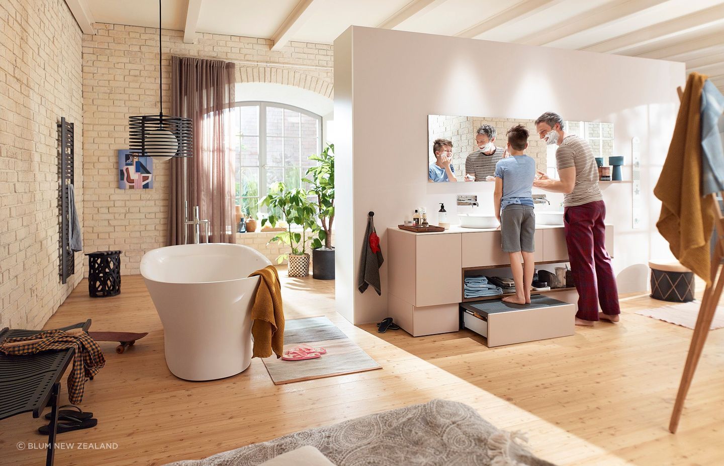 Ideal for bathrooms, the Space Step is a convenient storage drawer and stool.