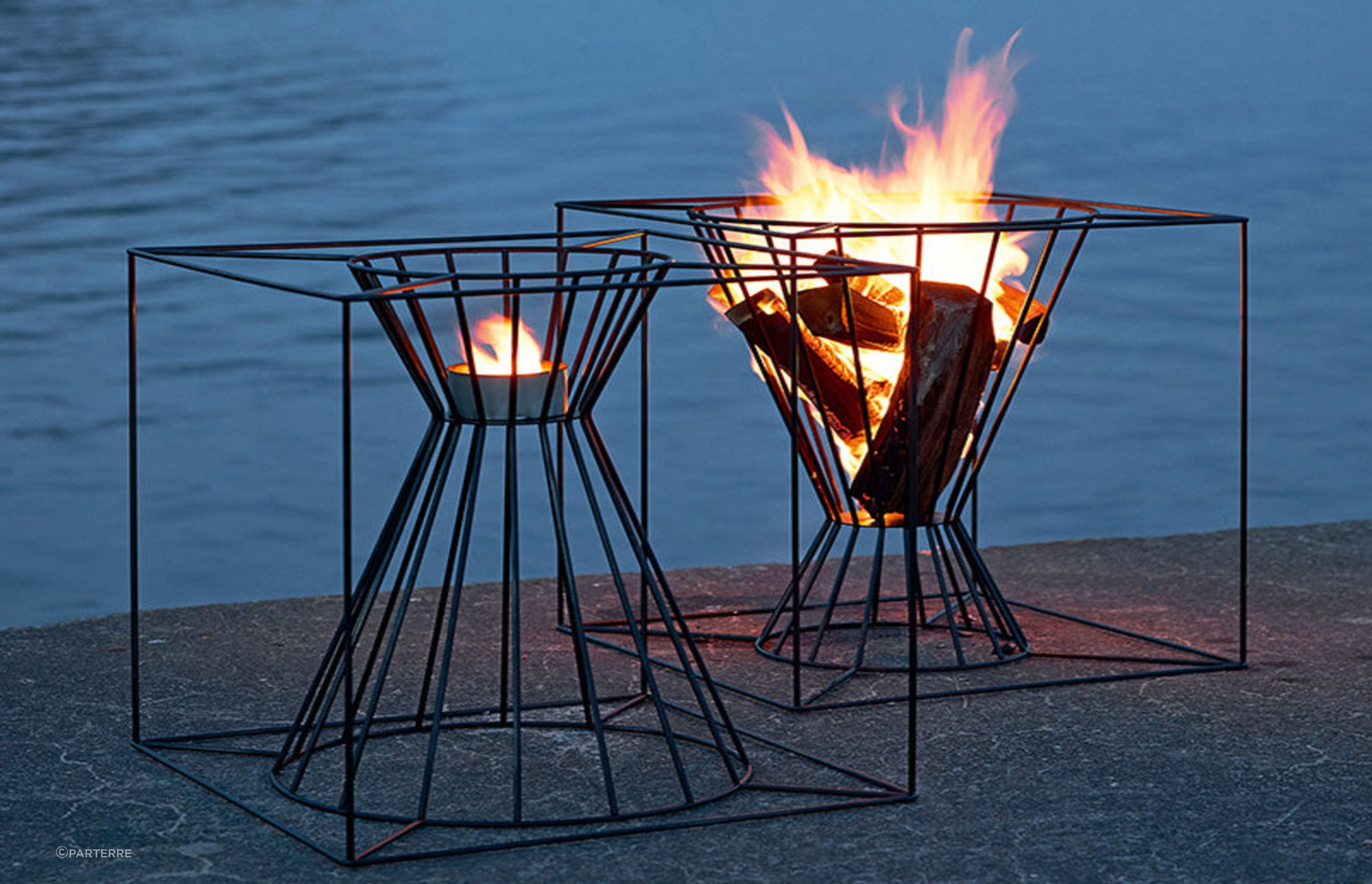 The Boo Outdoor Fire Basket offers a truly unique design.