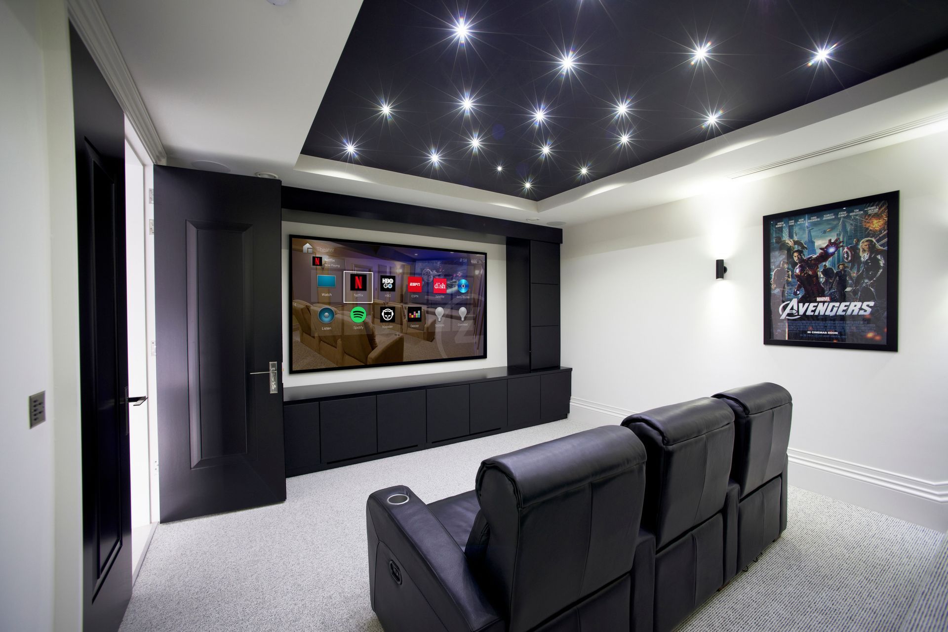 A smart TV offers connectivity to various streaming services and applications.