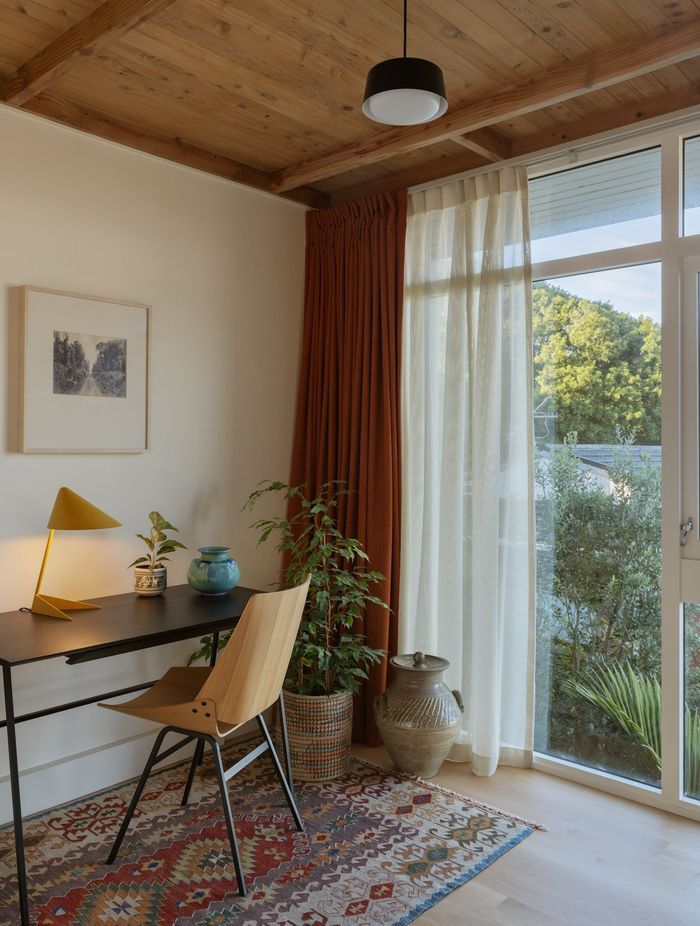 Interior Design and Architecture by Chris Corson Scott and Pac Studio – Rex Kralj SQ Desk, Shell Chair and Warm Nordic 'Ambience' Lamp