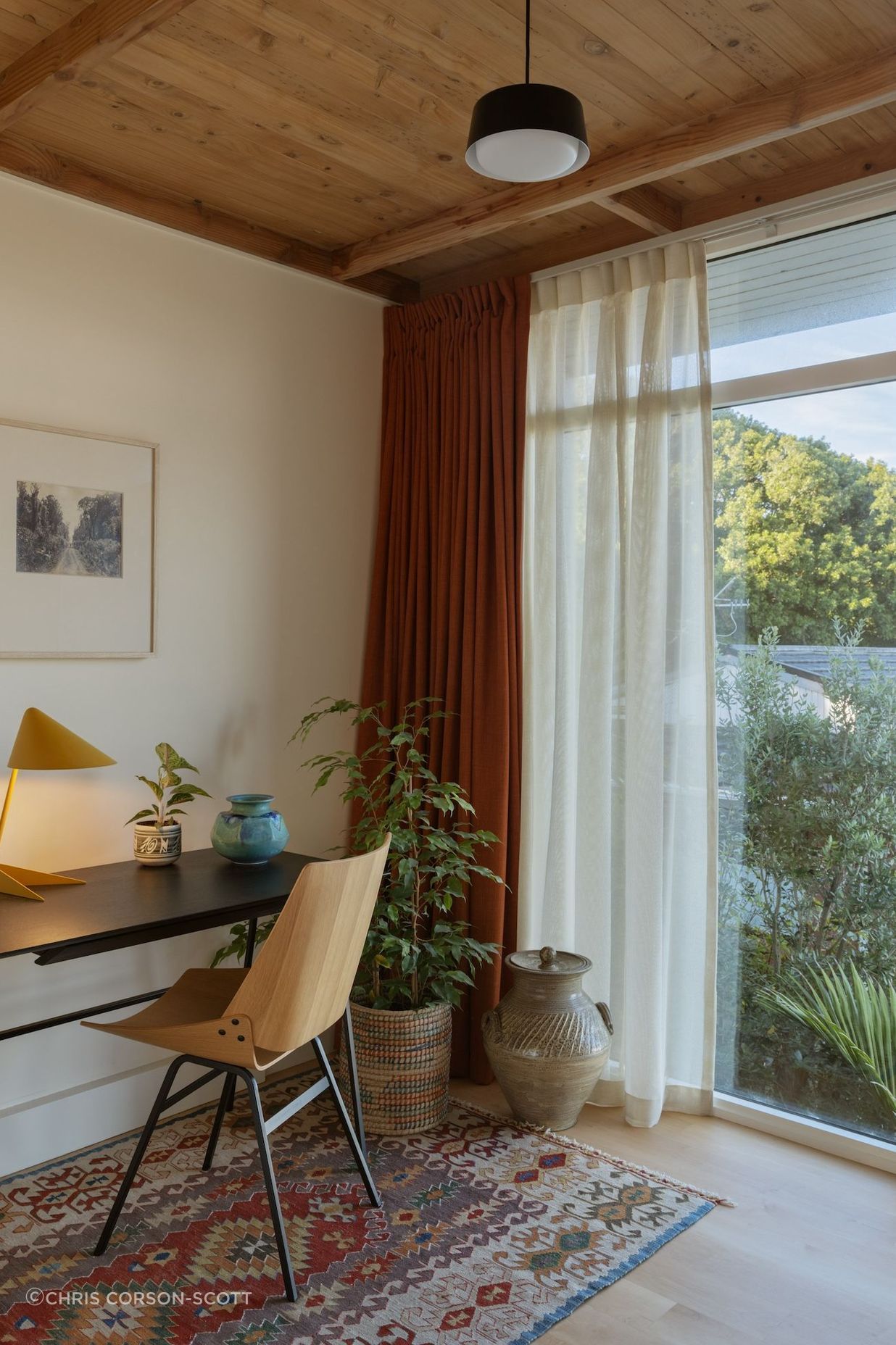 Interior Design and Architecture by Chris Corson Scott and Pac Studio – Rex Kralj SQ Desk, Shell Chair and Warm Nordic 'Ambience' Lamp