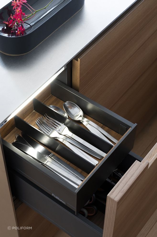 Cutlery featured in Poliform inserts in a condo in Sydney - Photography: Tom Ferguson