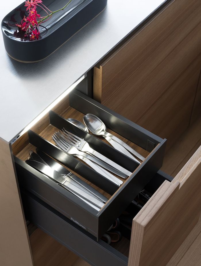 Cutlery featured in Poliform inserts in a condo in Sydney - Photography: Tom Ferguson