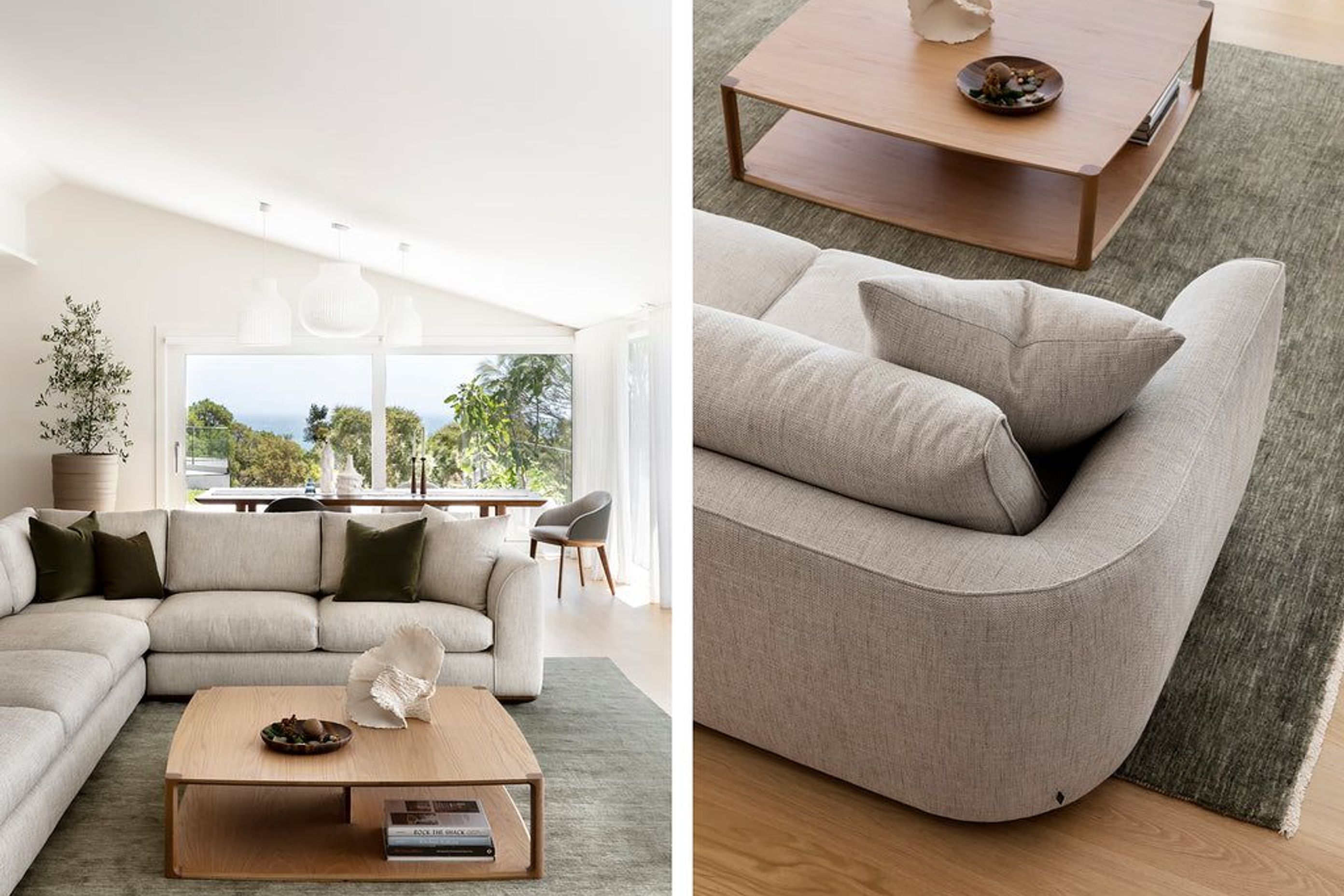 The Erskine Sofa by Kett featured in the Cape Schanck home, Photography: Martina Gemmola.