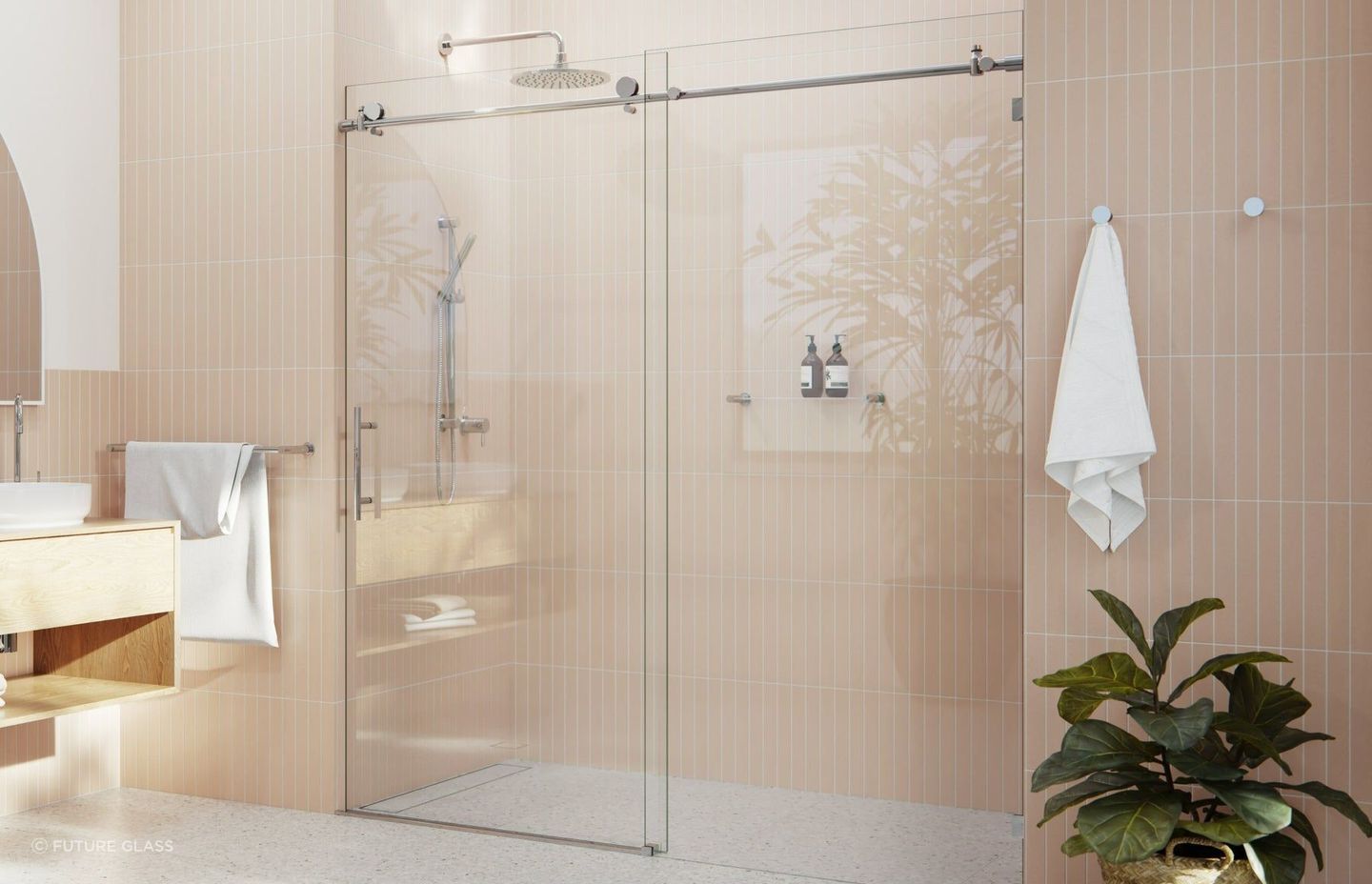 Sliding door shower screen can fit an existing shower space with ease. Featured product: Sliding Shower Screen.
