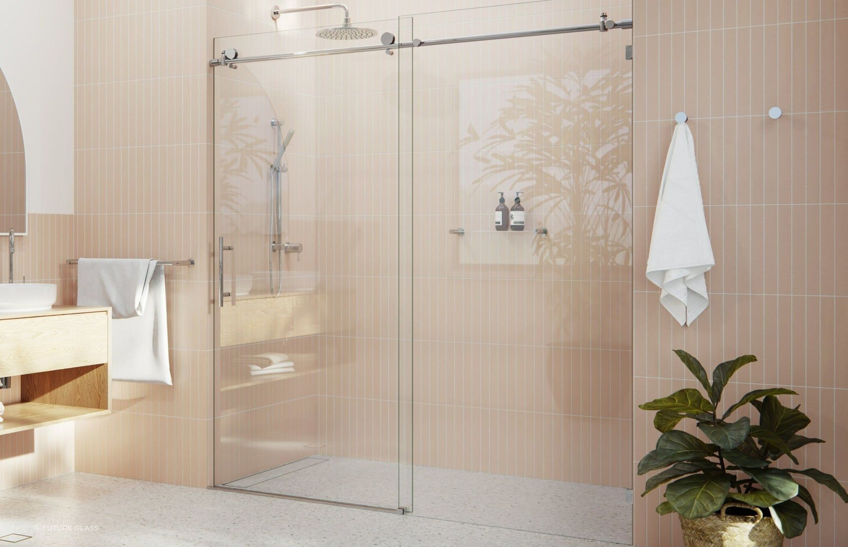 Sliding door shower screen can fit an existing shower space with ease. Featured product: Sliding Shower Screen.