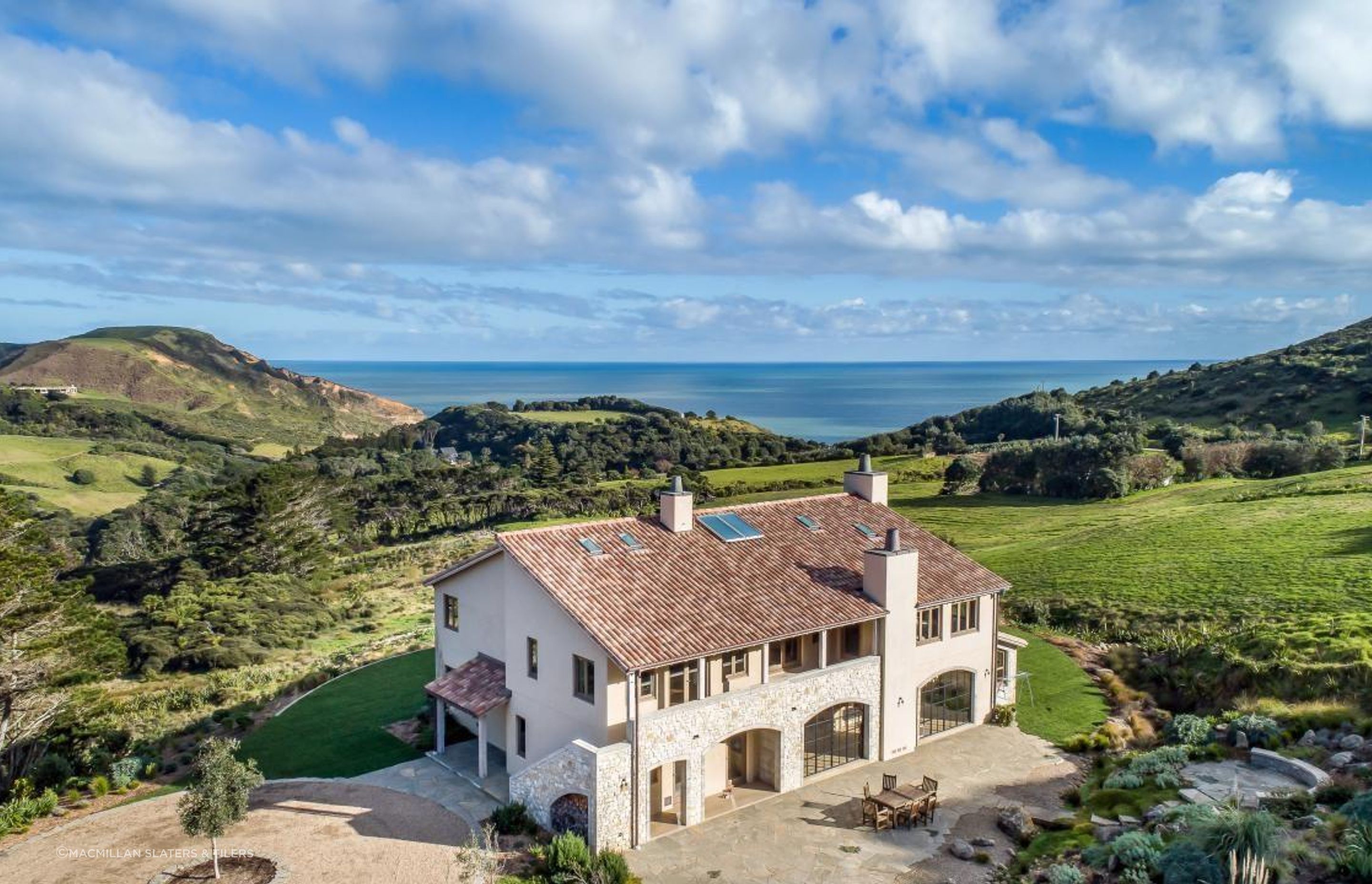 This Mediterranean-style house in the Far North looks right at home with its clay tile roof.