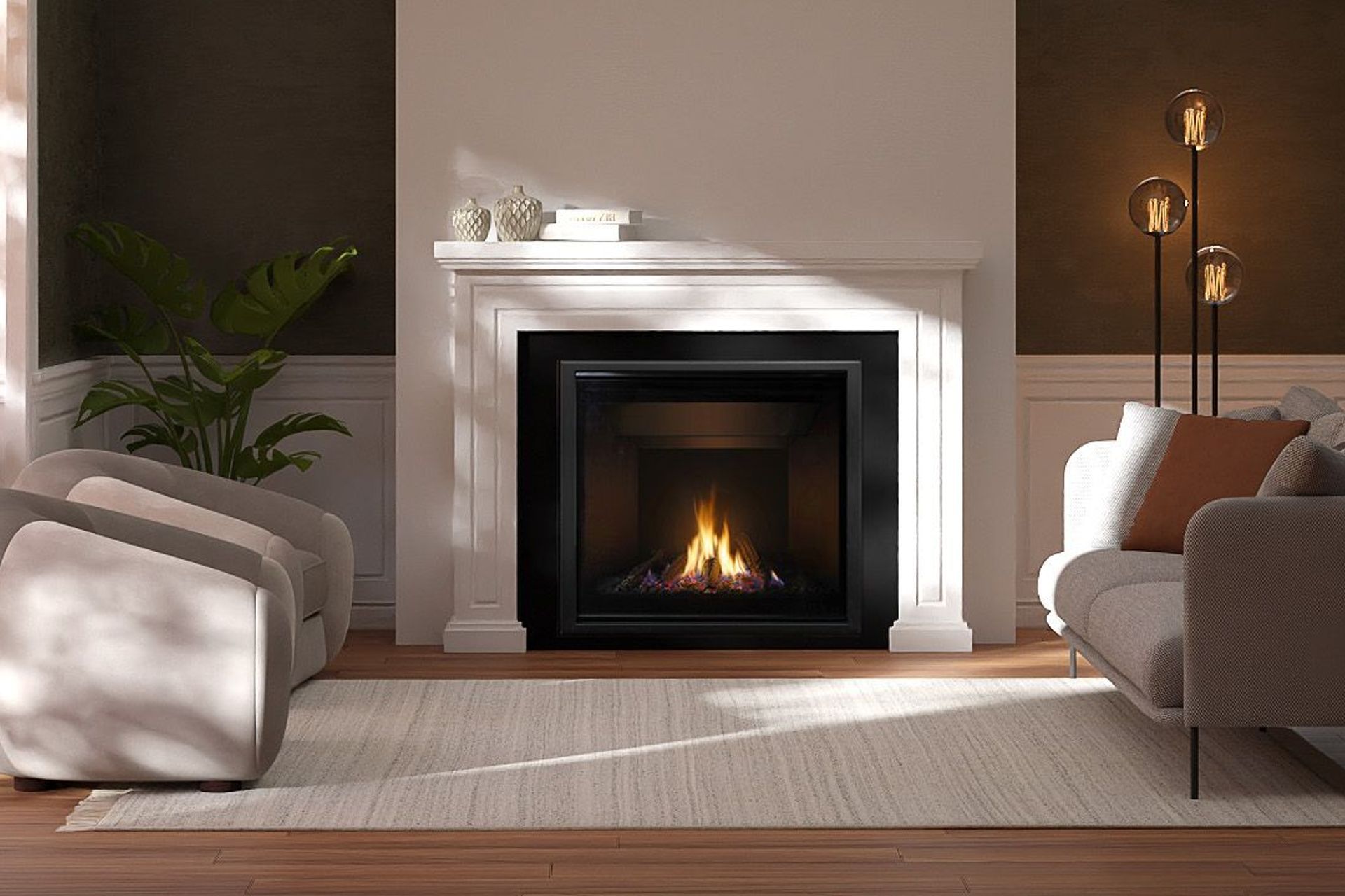 Escea DF990 Gas Fireplace - With an extended window height of 680mm, the DF990 makes a bold statement.