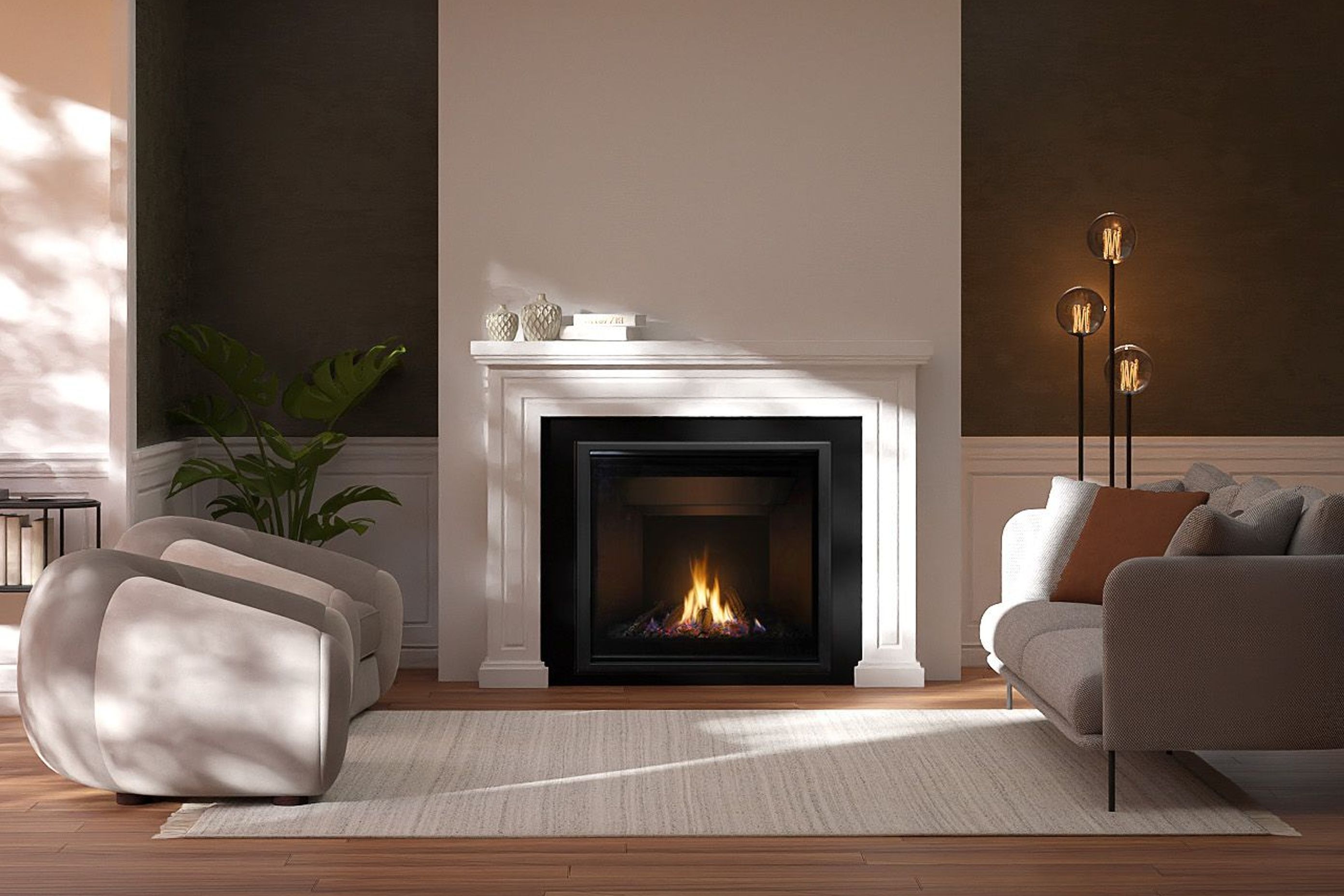 Escea DF990 Gas Fireplace - With an extended window height of 680mm, the DF990 makes a bold statement.