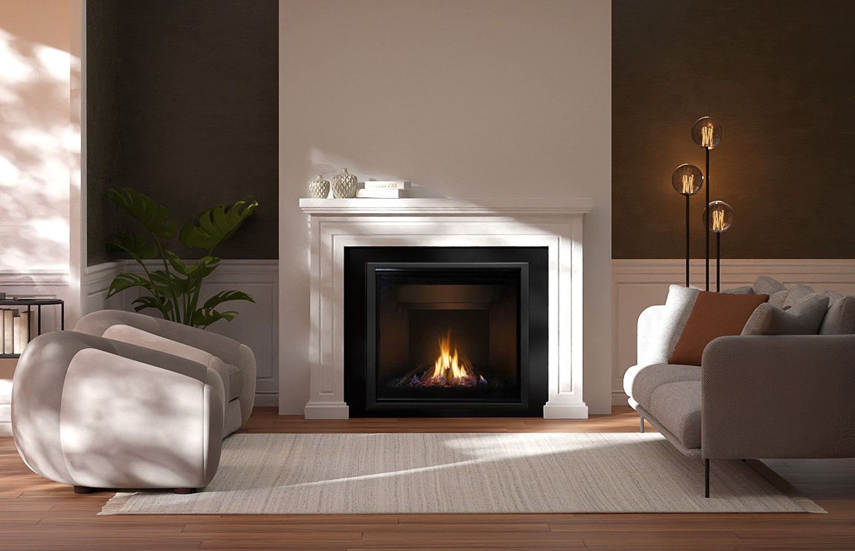 Escea DF990 Gas Fireplace - With an extended window height of 680mm, the DF990 makes a bold statement.