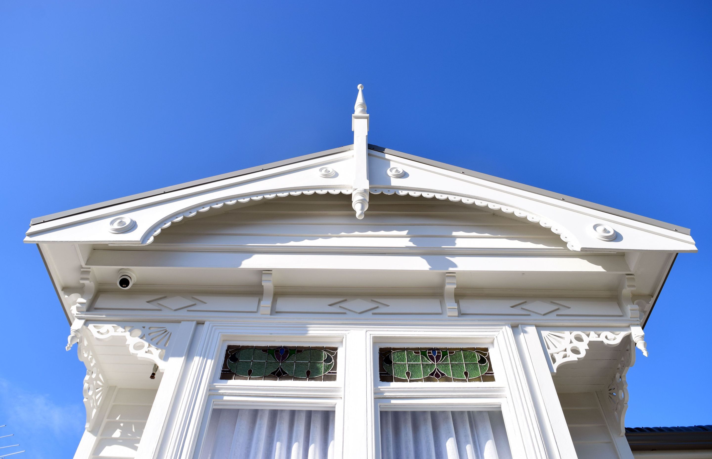 Hidden behind the fretwork, a sprinkler system was installed to provide added protection in the case of a fire.