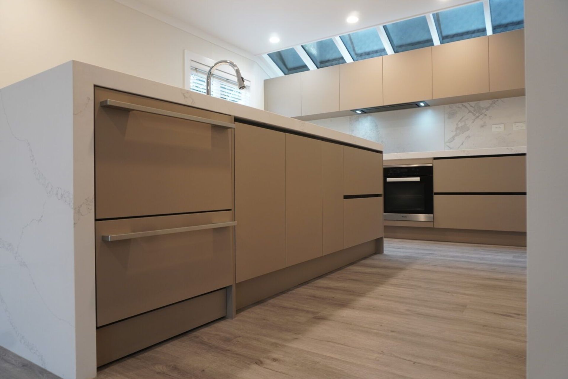 Kitchen renovation in Herne Bay with Sky lights for added natural light in the Kitchen