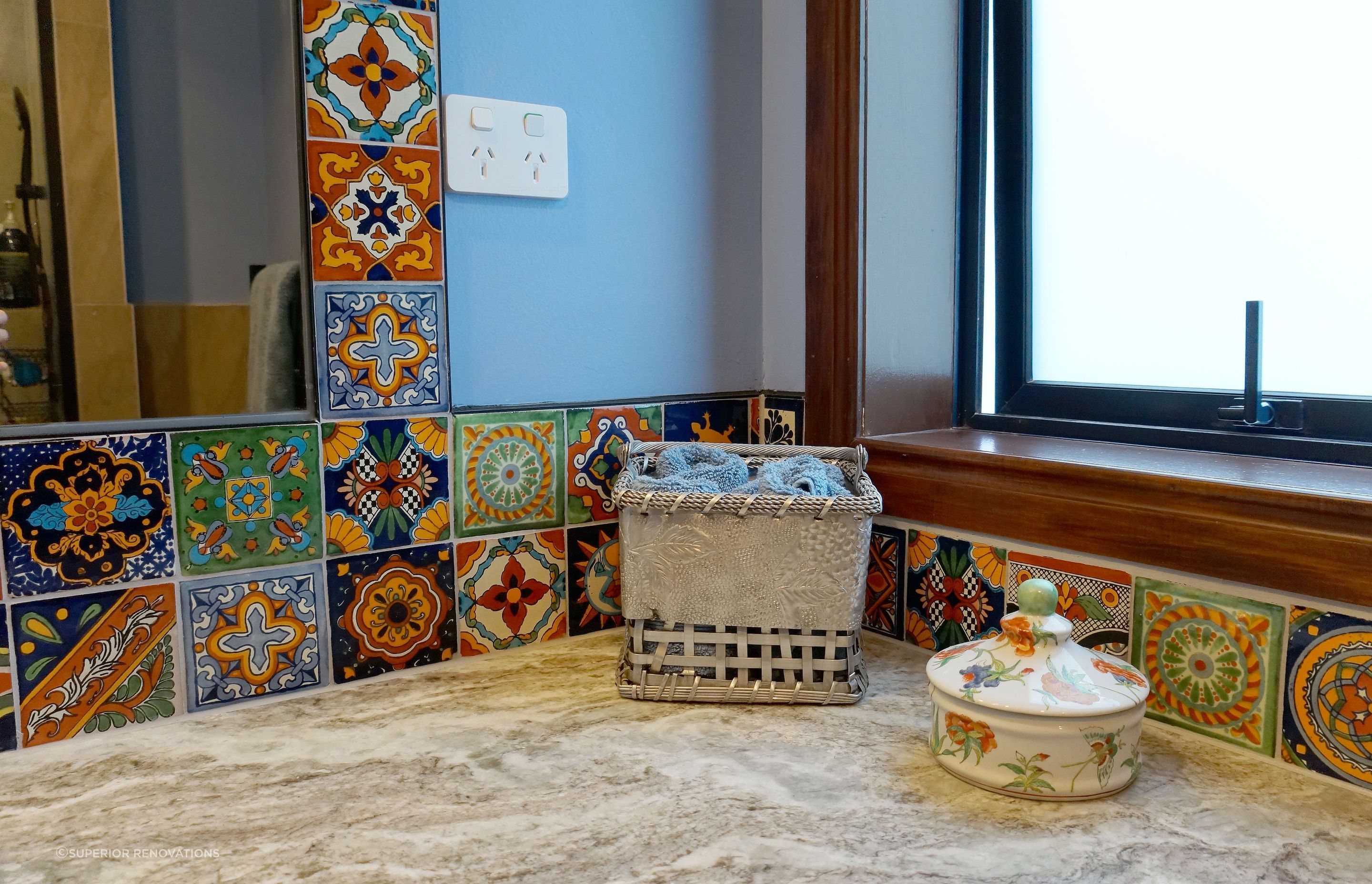 Spanish style mosaic tiles in Stanmore Bay