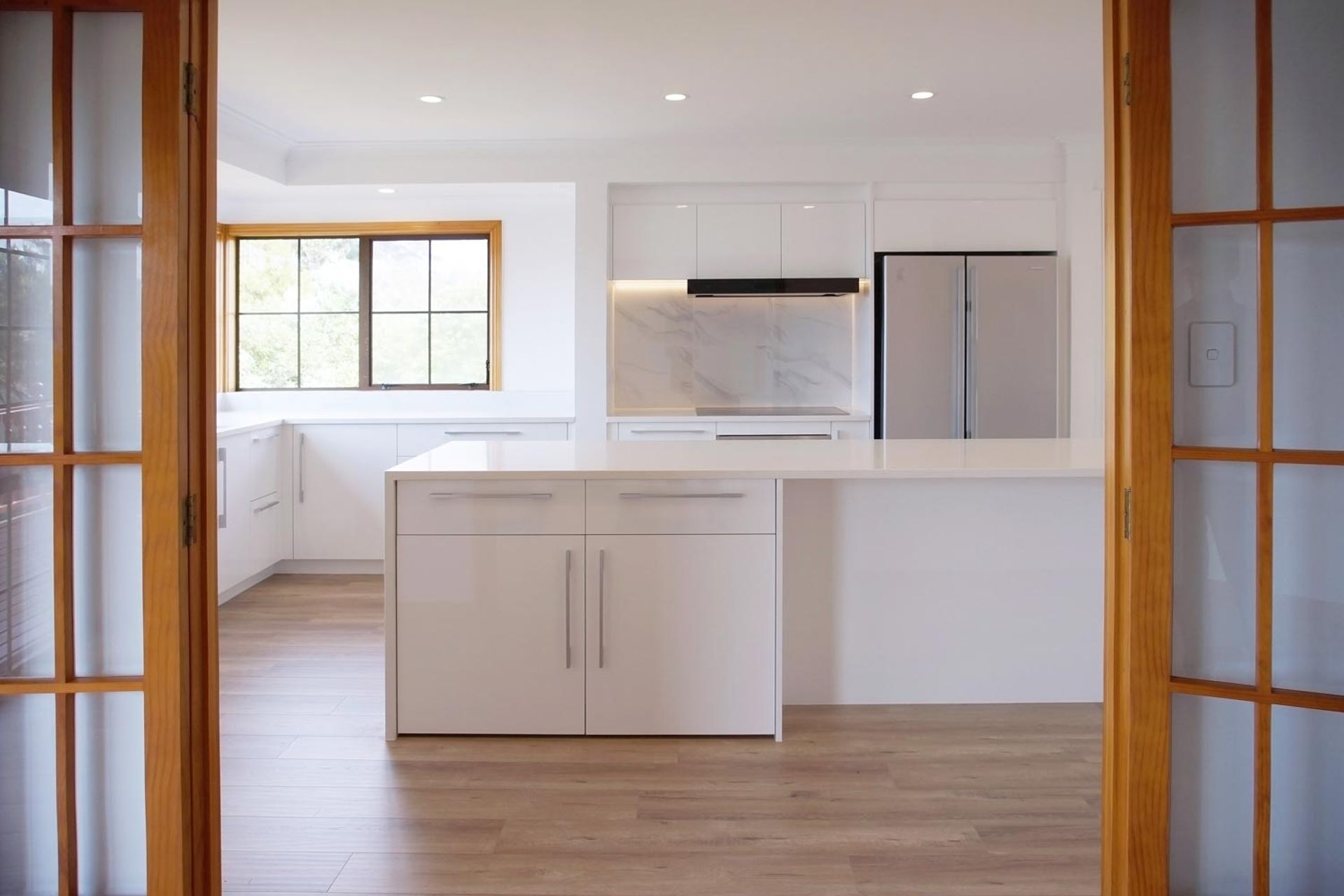 L shaped Kitchen Island with storage on both sides (Kitchen renovation in Blockhouse Bay)