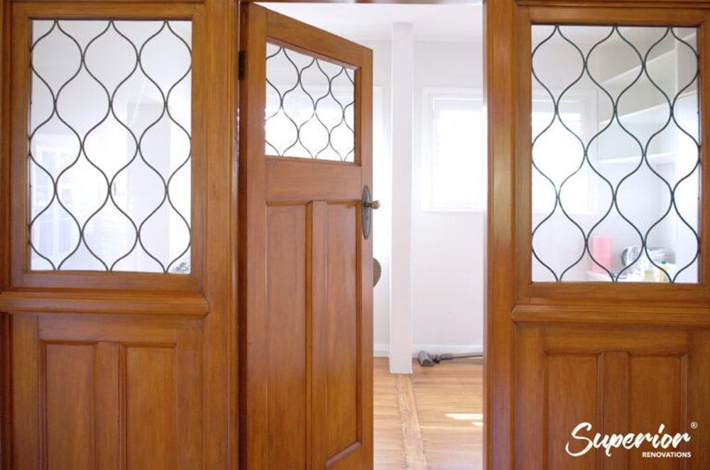 Restored wooden doors