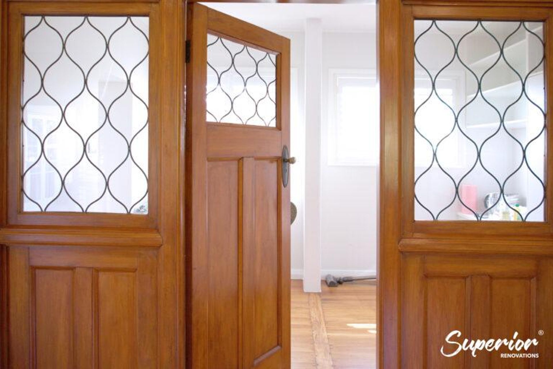 Restored wooden doors