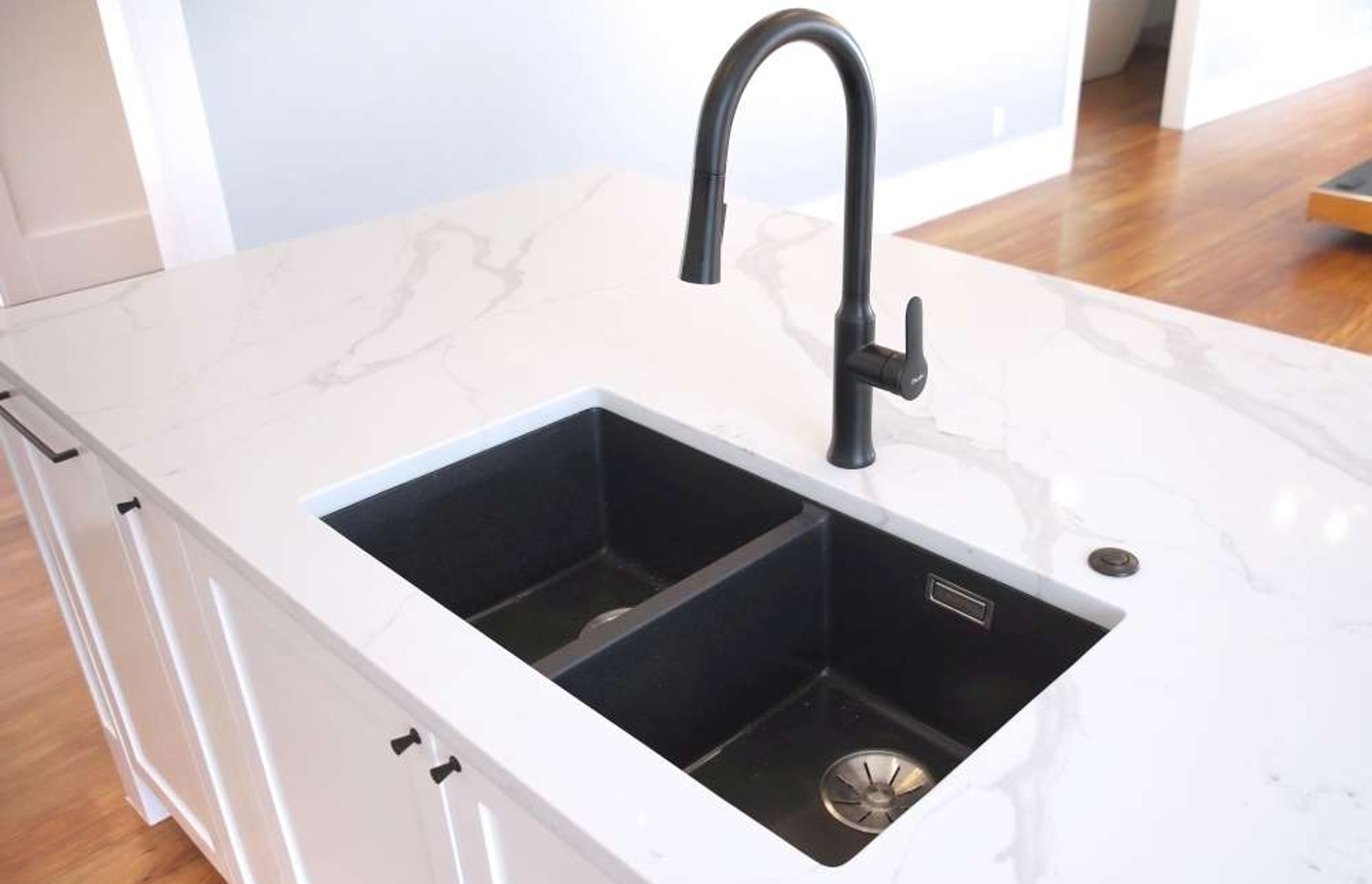 Black Silgranit Sink used for this Classic Kitchen renovation in Epsom, Central Auckland