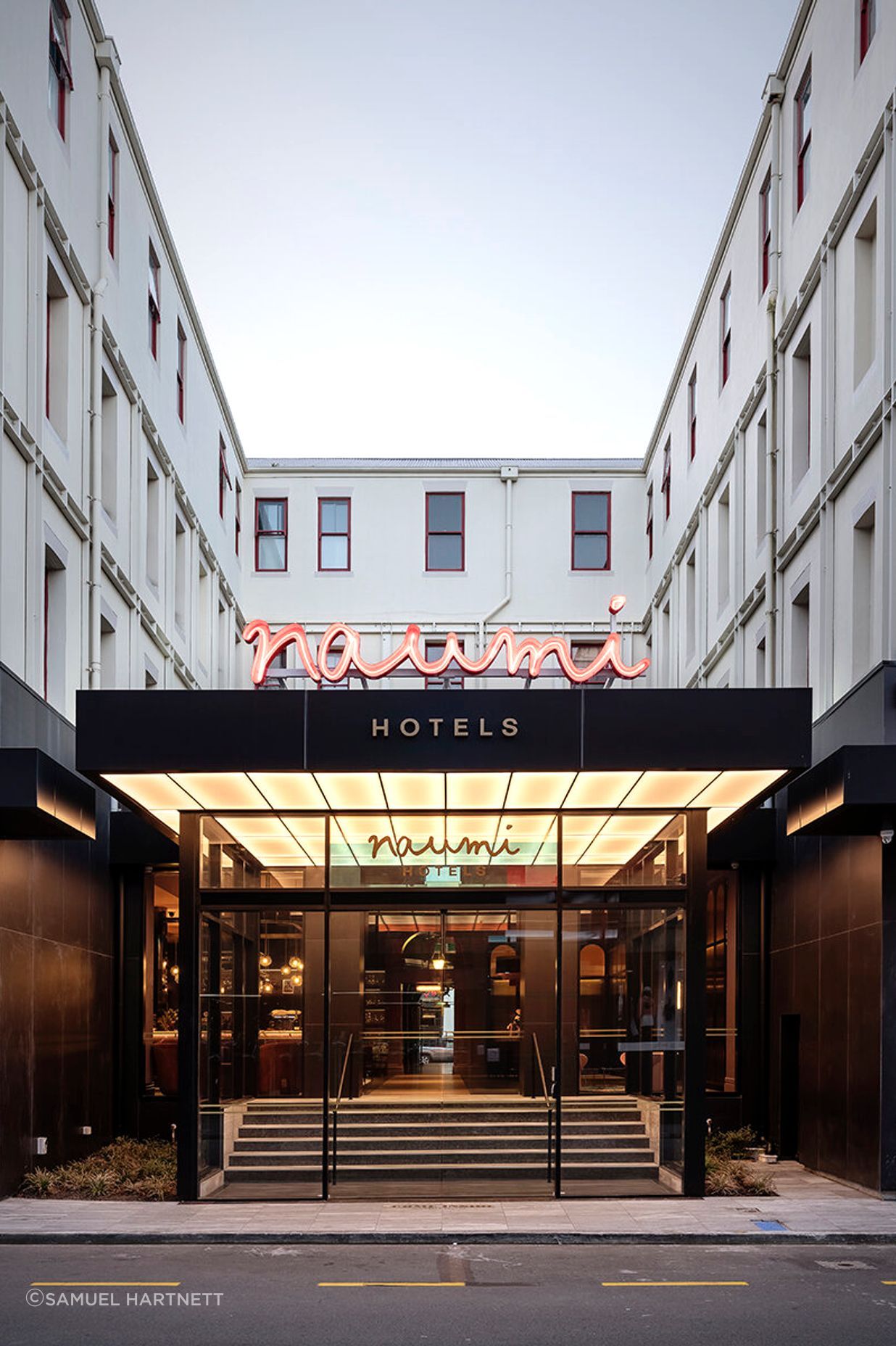The Naumi Studio Hotel Wellington on Cuba Street occupies an Edwardian building, an era that was the inspiration for the storybook interiors by Material Creative.