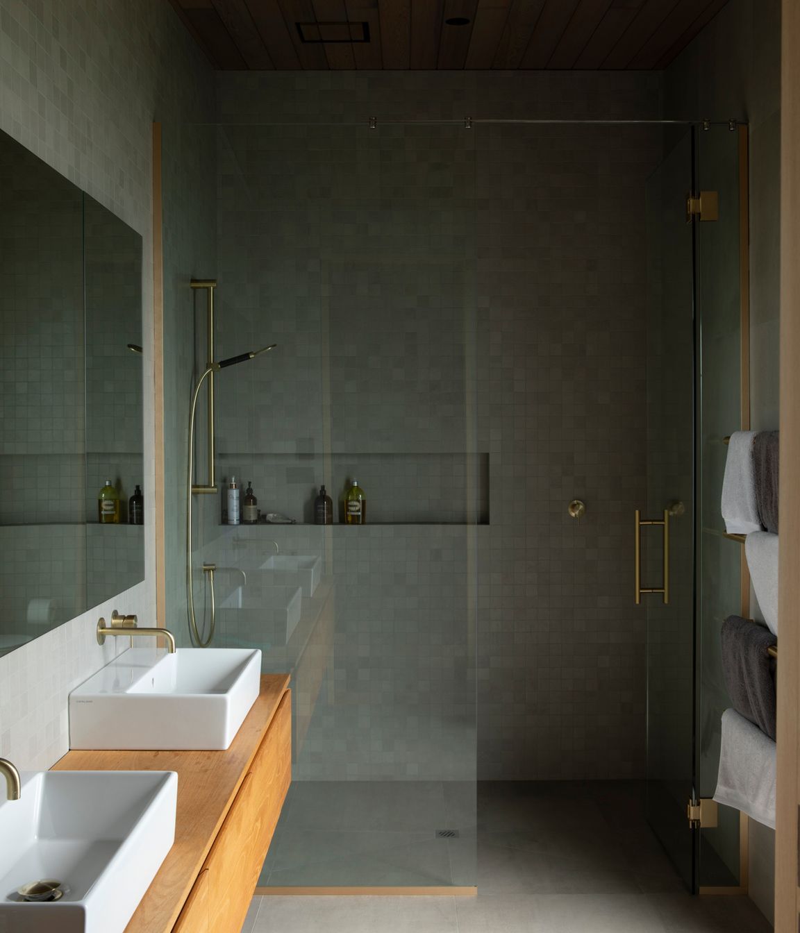 The ensuite bathroom offers a tranquil retreat for the parents. Image credit: David Straight