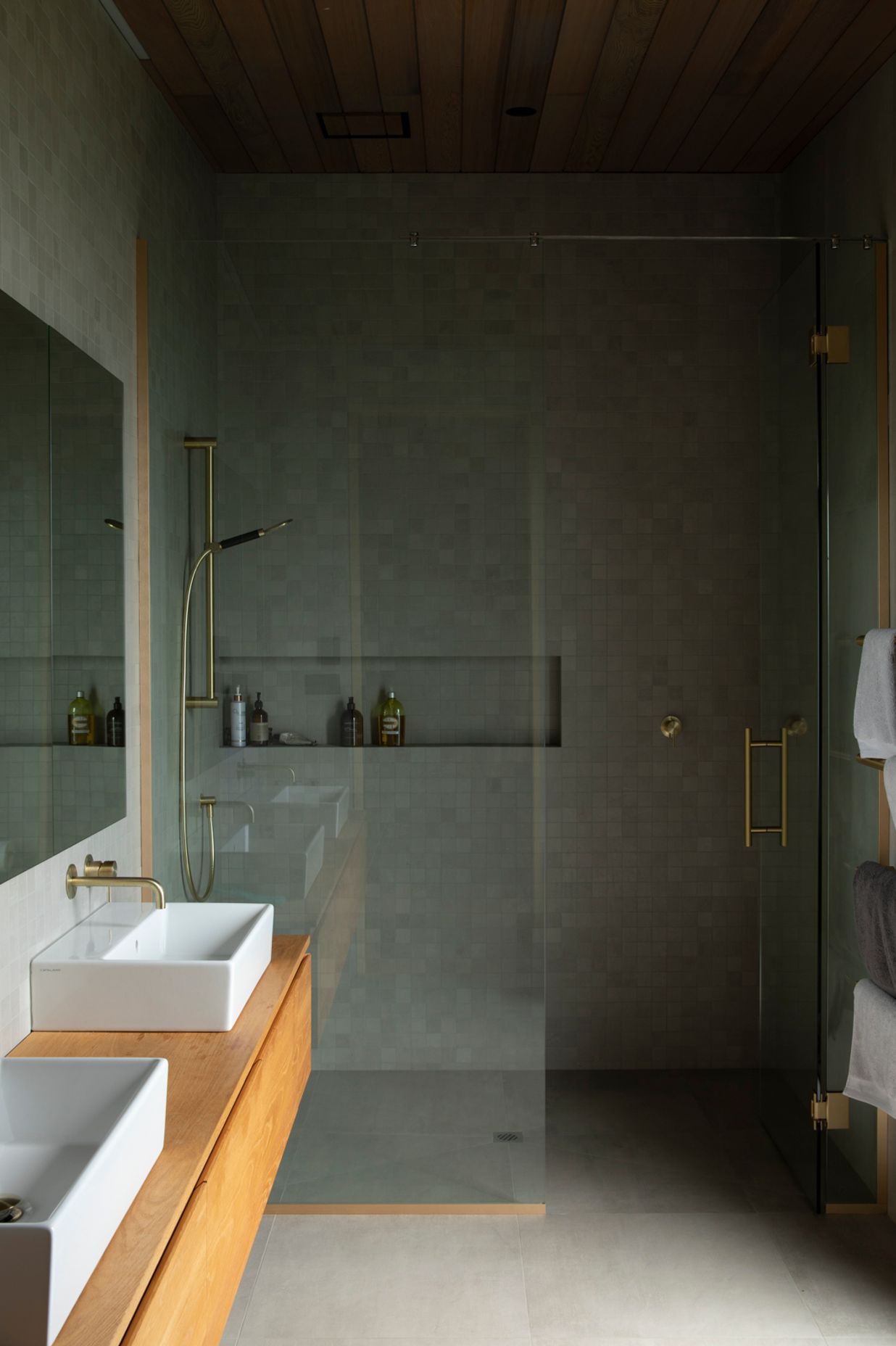 The ensuite bathroom offers a tranquil retreat for the parents. Image credit: David Straight