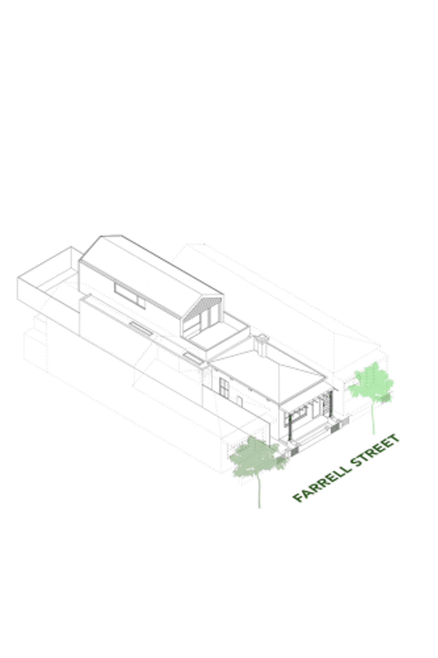 An addition to this Port Melbourne home pops up behind the original heritage facade to capture views of the city while still retaining backyard space for a secluded courtyard.