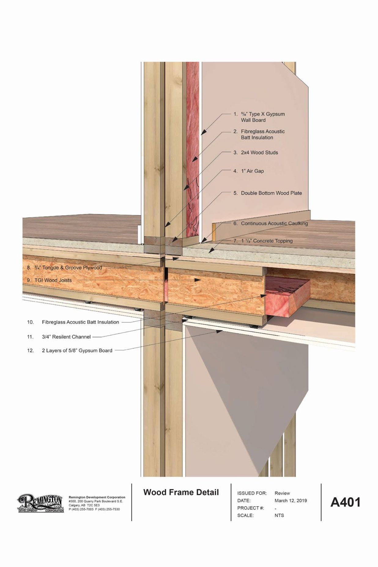 Multi-family wood frame detail.